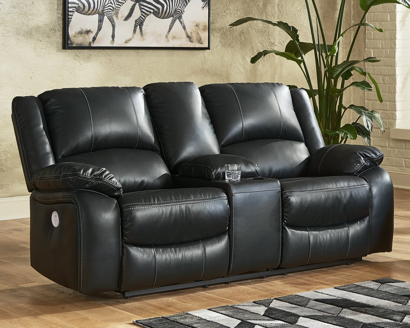 Calderwell Power Reclining Loveseat with Console