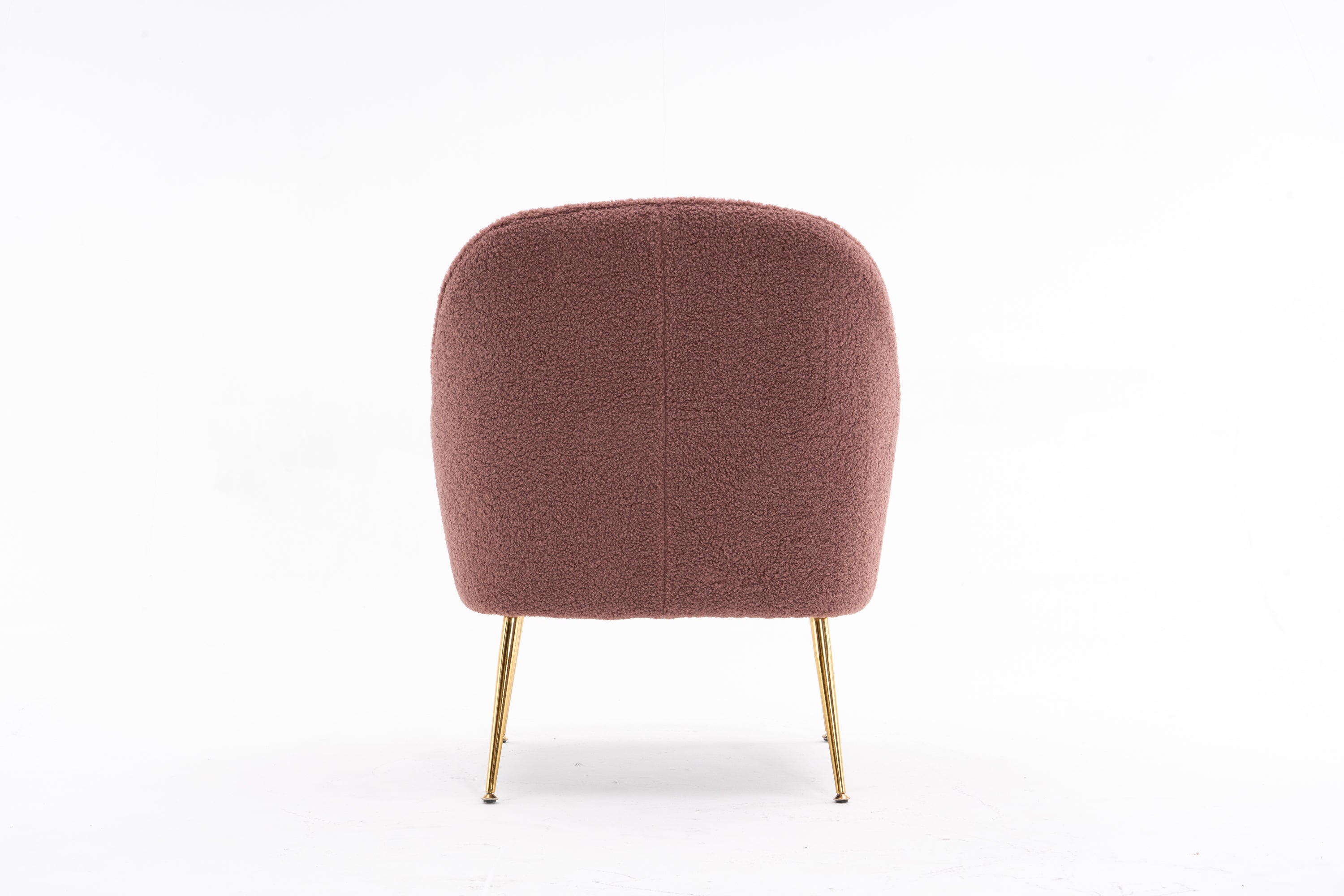 001-Modern Soft Teddy Fabric Accent Chair With Gold Metal Legs For Indoor,Red