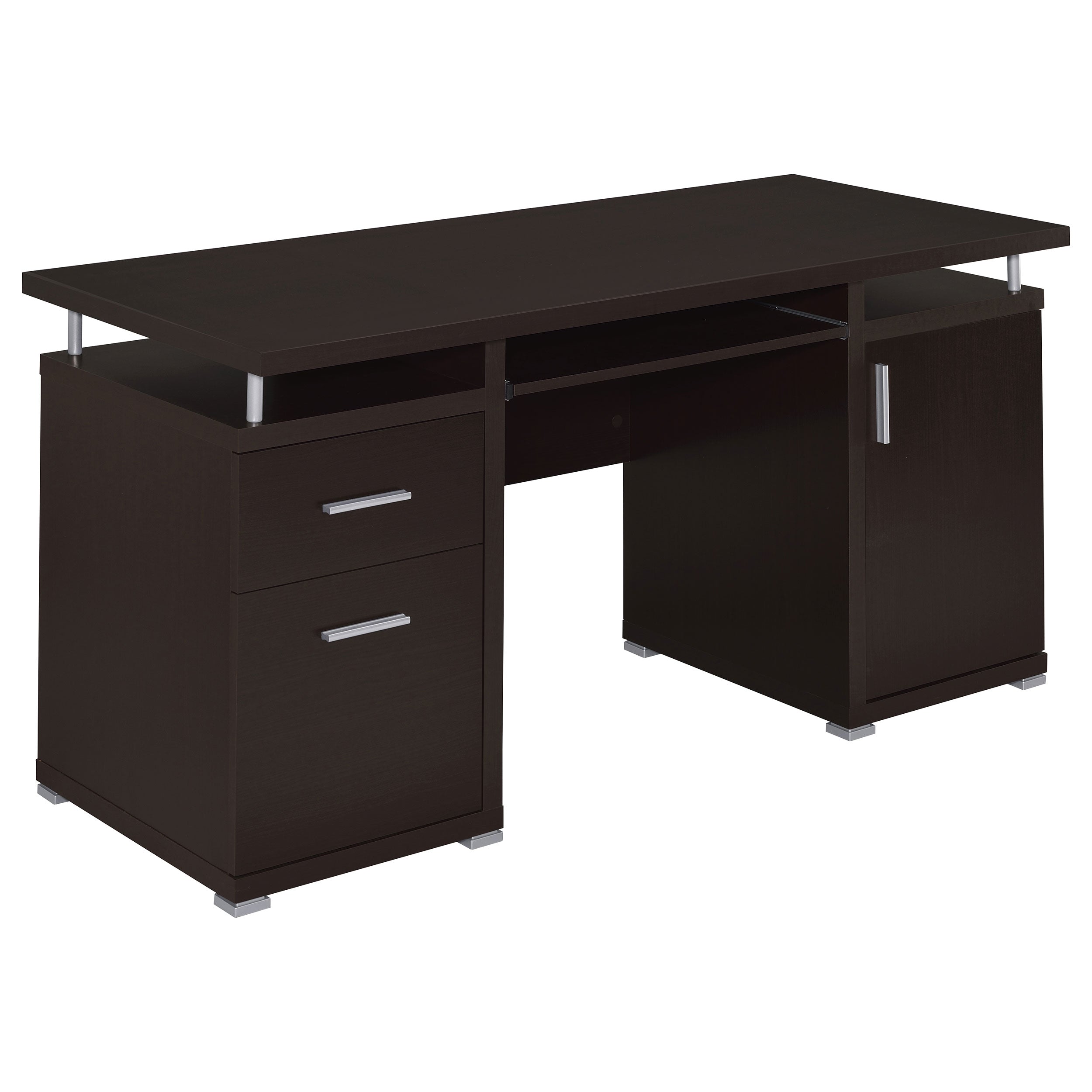 Aglae 2-drawer Computer Desk Cappuccino Computer Desk Brown