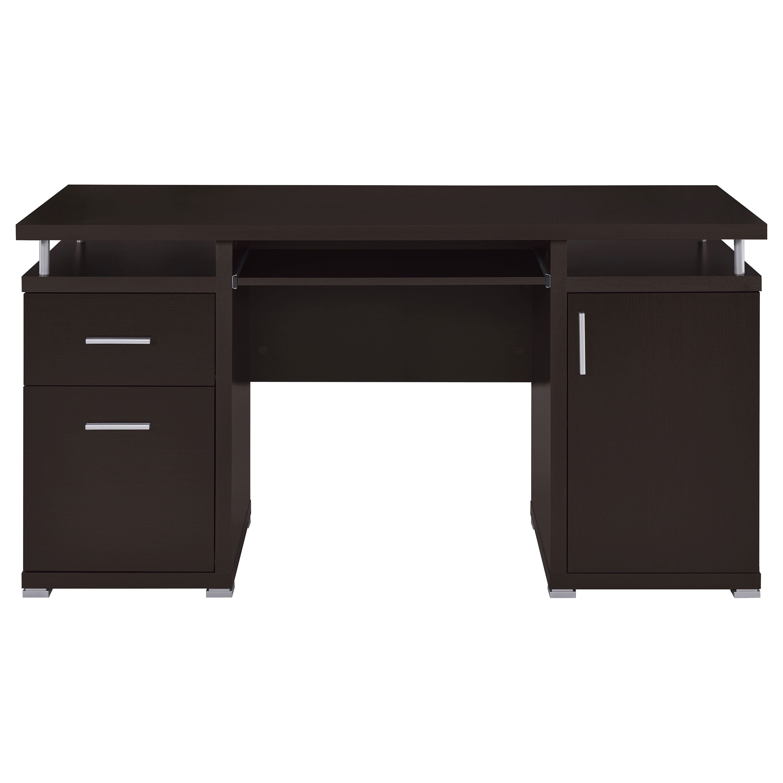 Aglae 2-drawer Computer Desk Cappuccino Computer Desk Brown