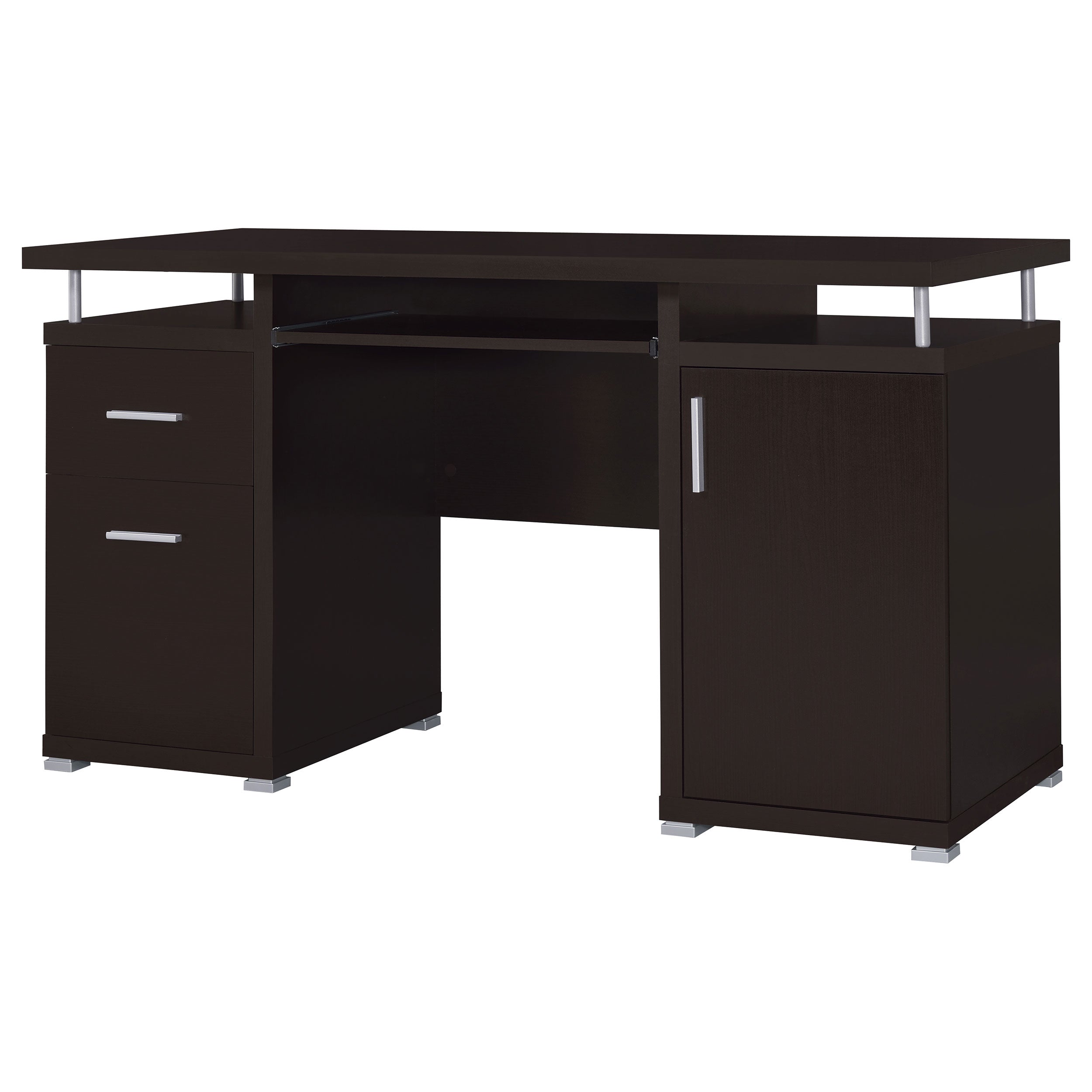 Aglae 2-drawer Computer Desk Cappuccino Computer Desk Brown