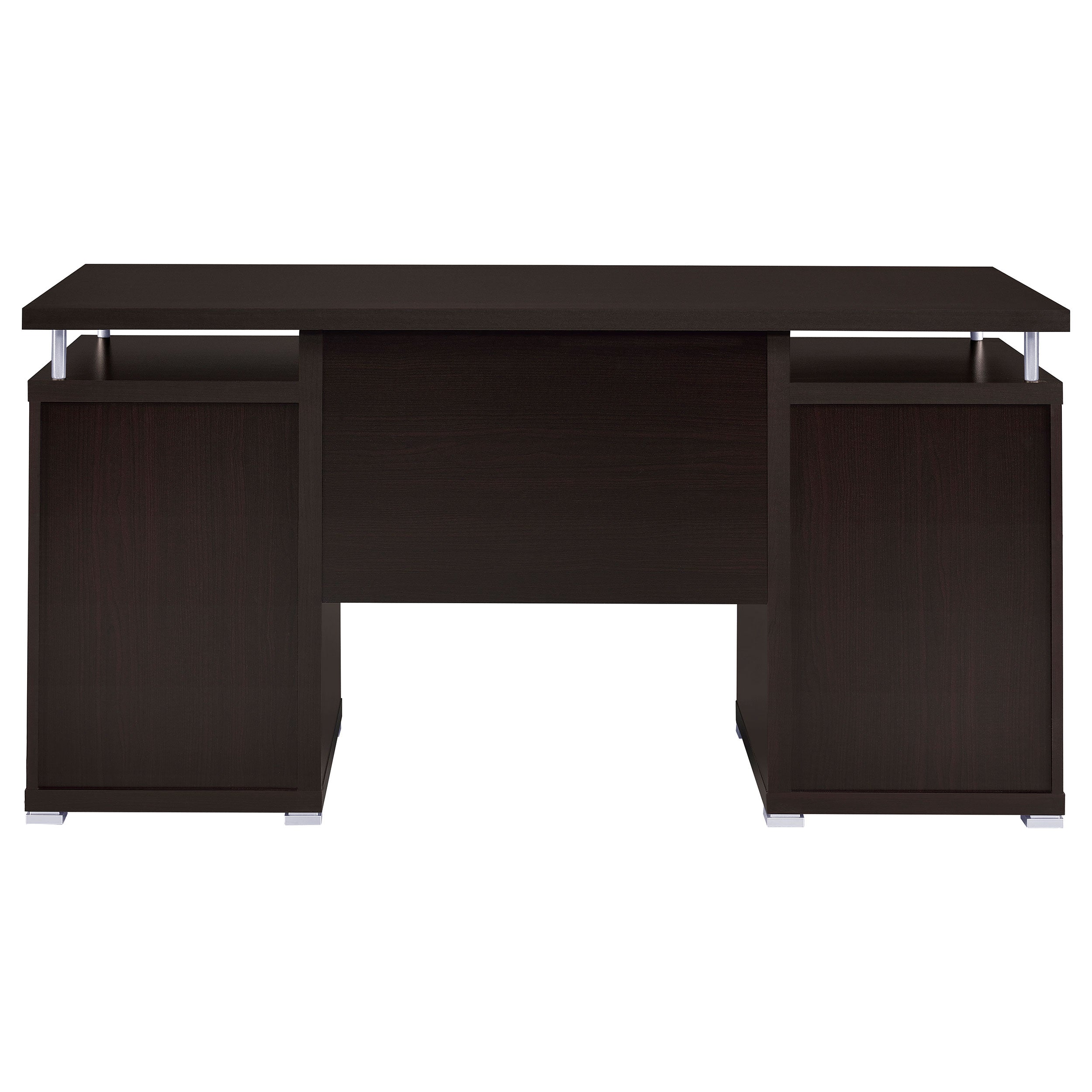 Aglae 2-drawer Computer Desk Cappuccino Computer Desk Brown