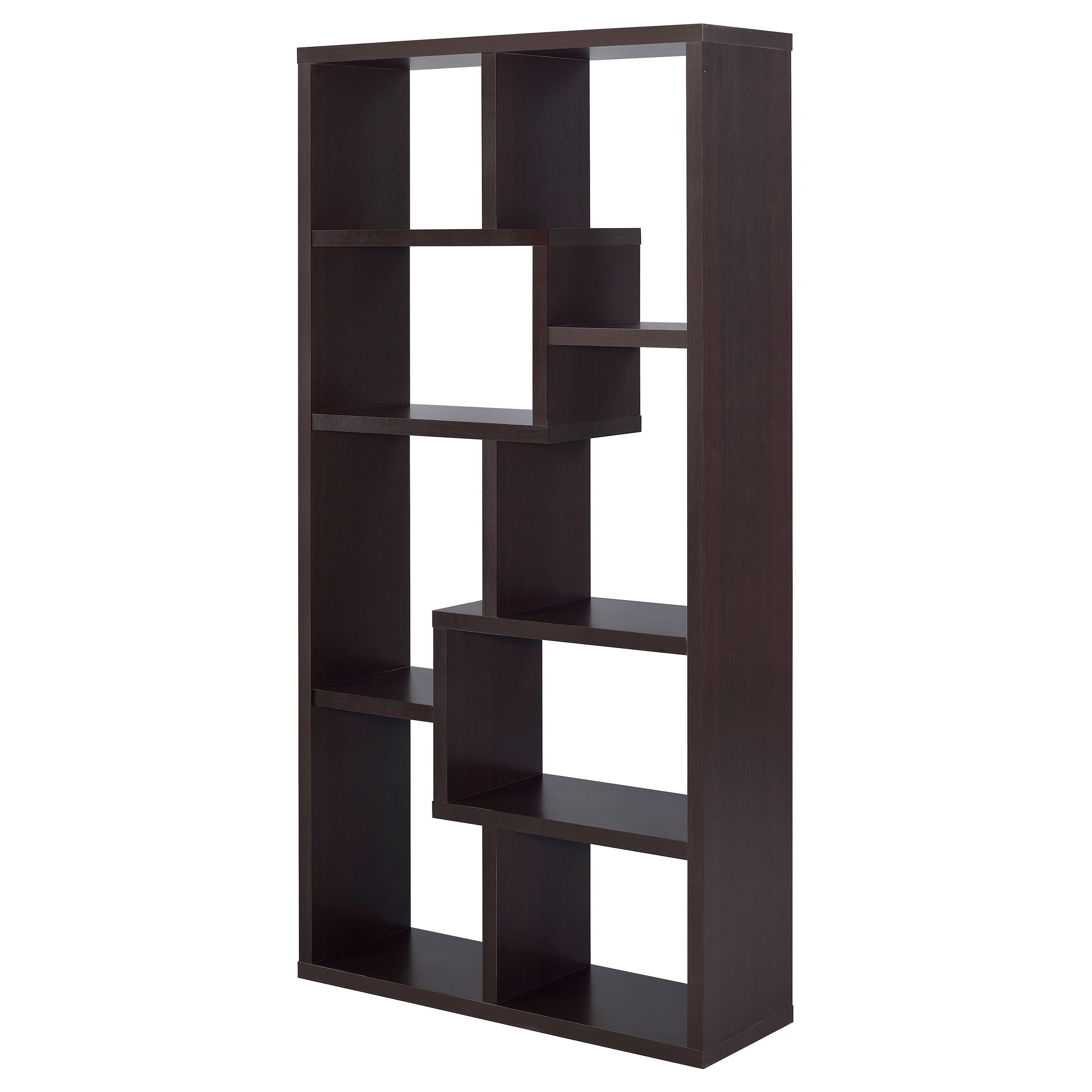 Rese 10-shelf Bookcase Cappuccino Bookcase Brown