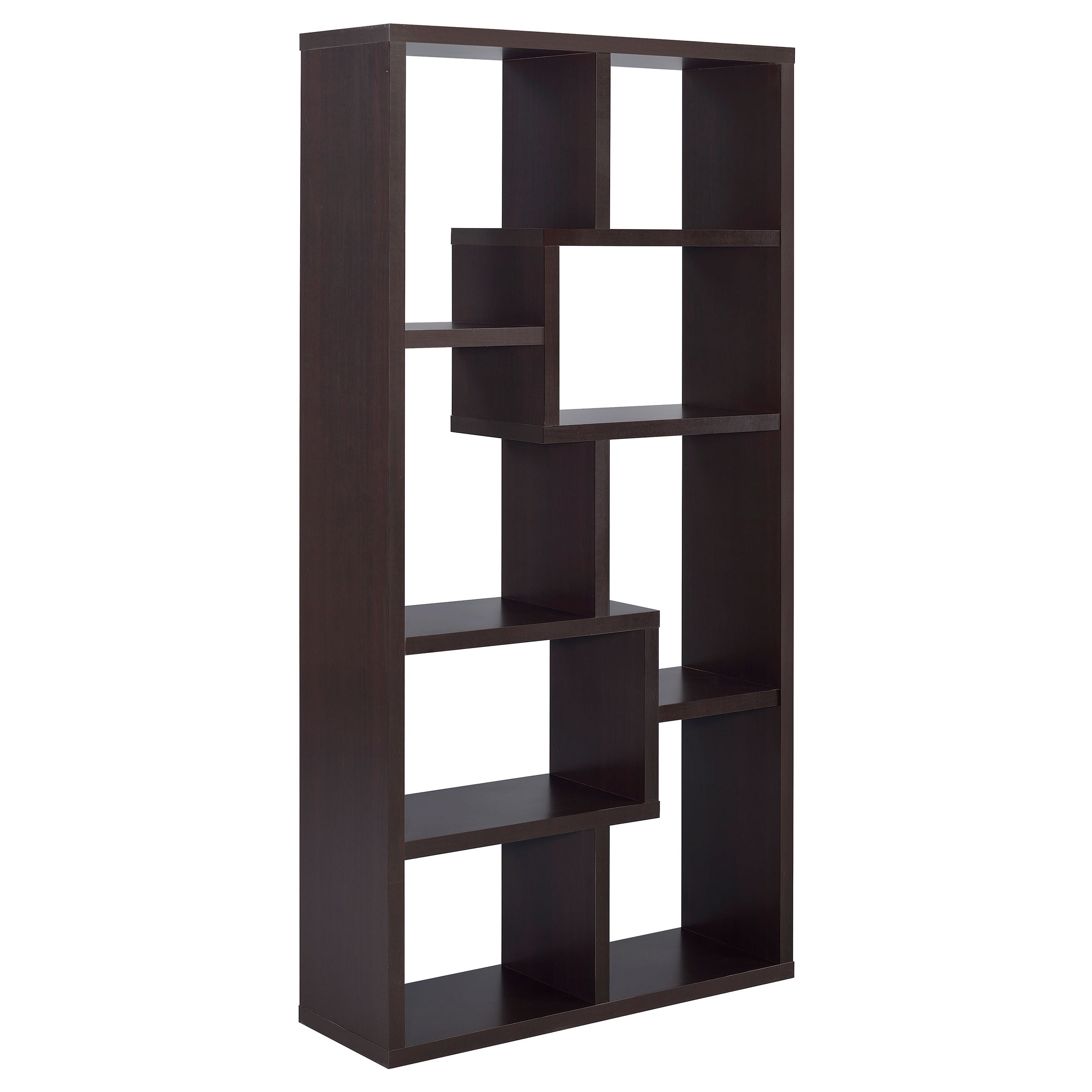 Rese 10-shelf Bookcase Cappuccino Bookcase Brown