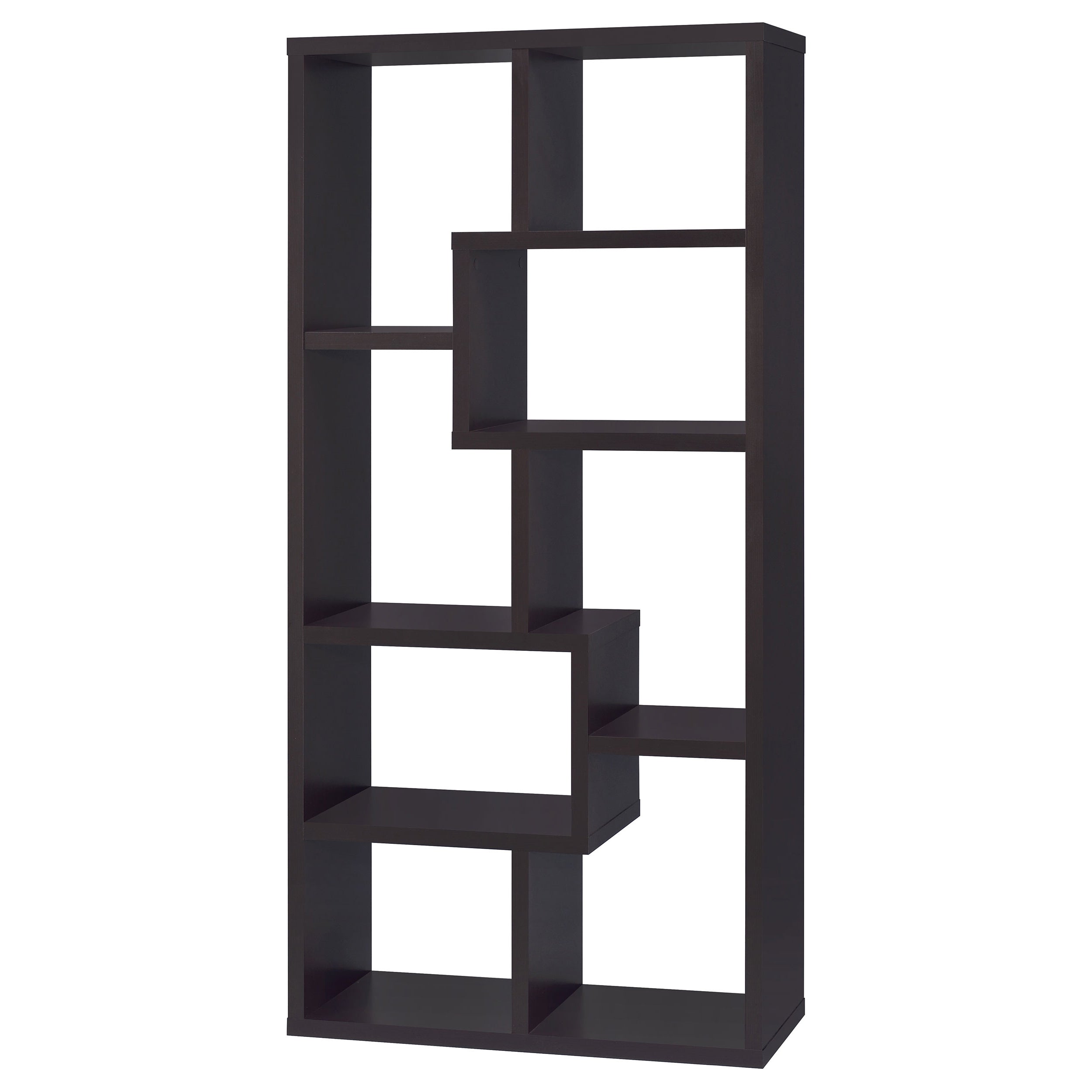 Rese 10-shelf Bookcase Cappuccino Bookcase Brown