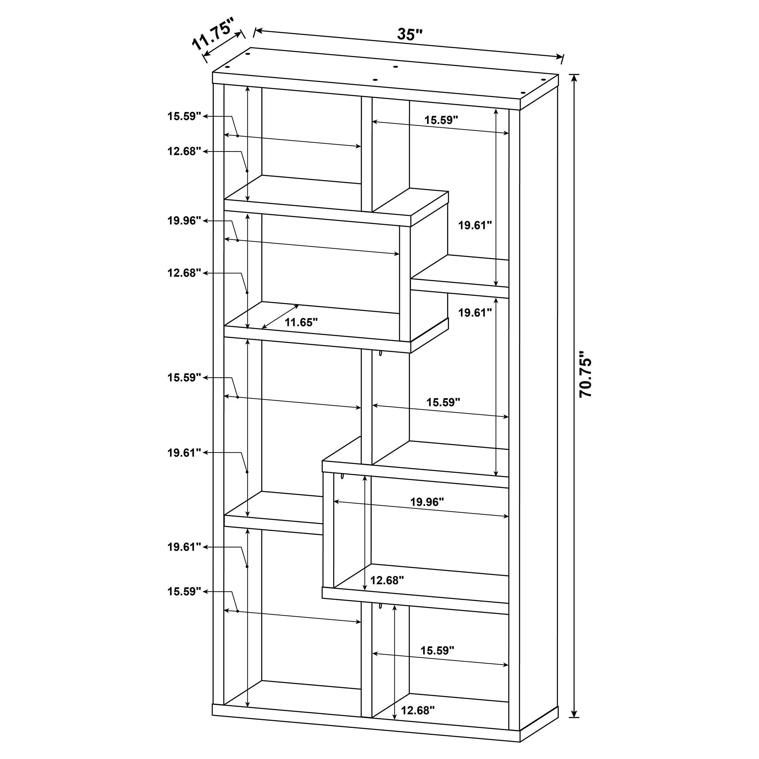 Rese 10-shelf Bookcase Cappuccino Bookcase Brown