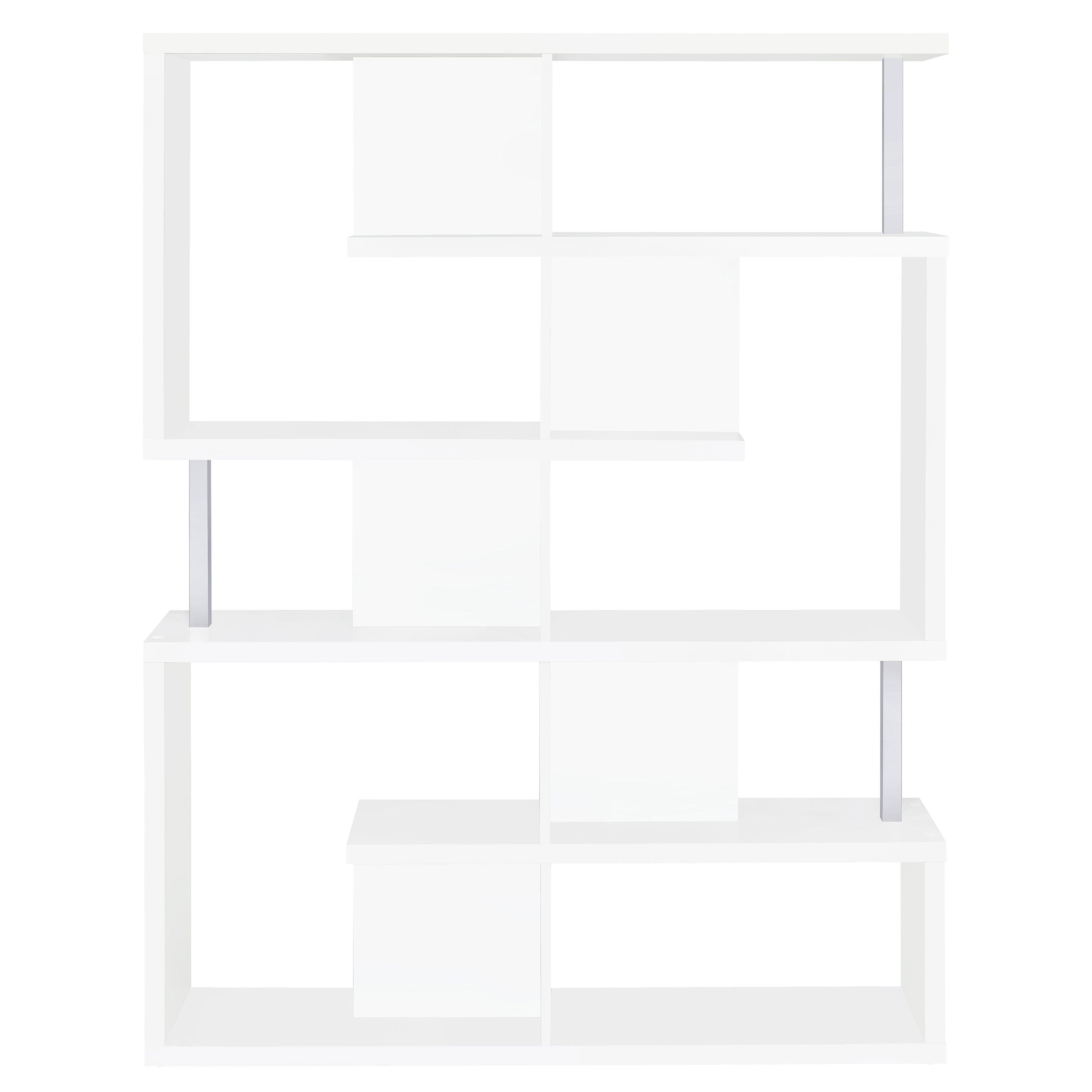 Hoover 5-tier Bookcase White and Chrome