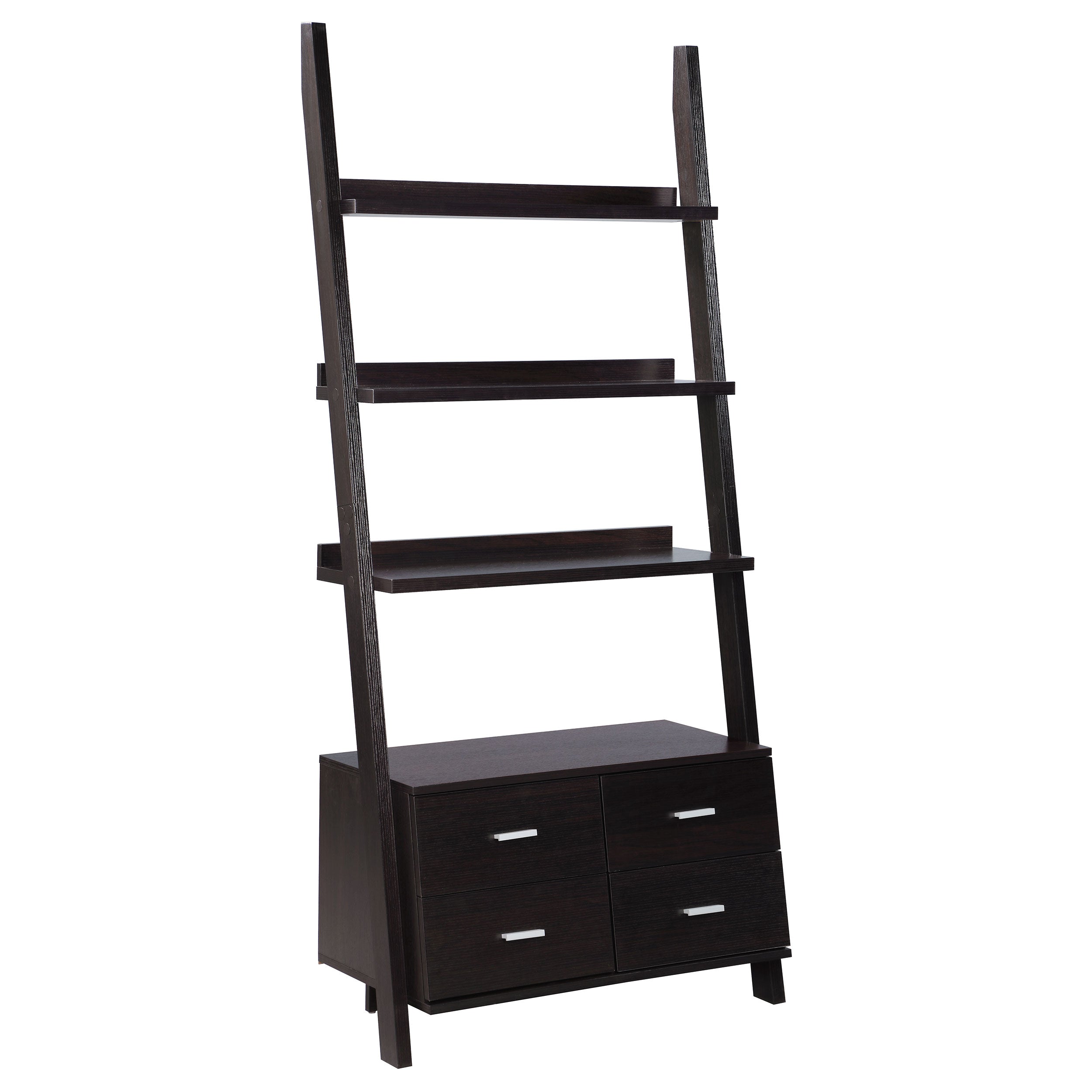 Colella 3-piece Storage Ladder Bookcase Set Cappuccino