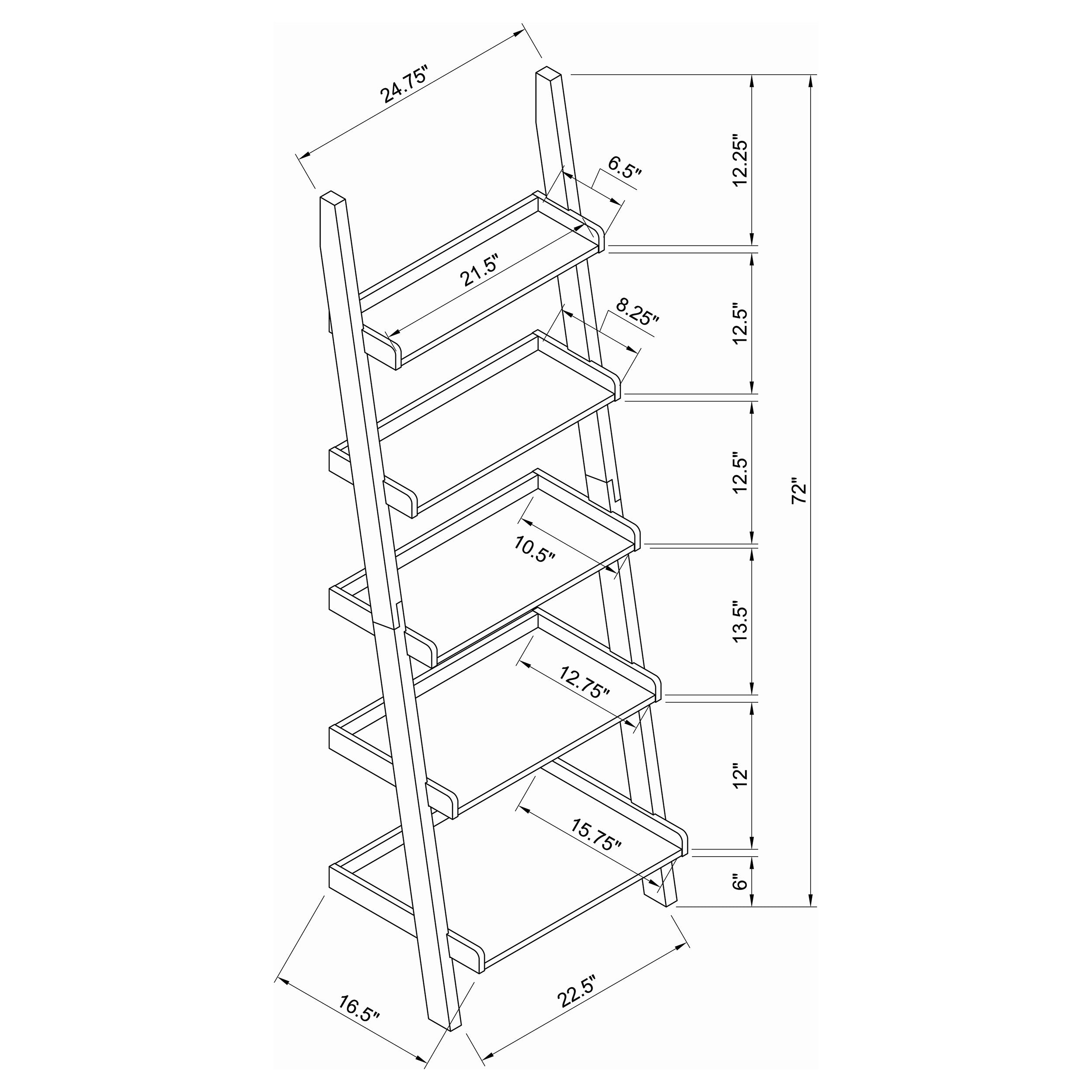 Colella 3-piece Storage Ladder Bookcase Set Cappuccino