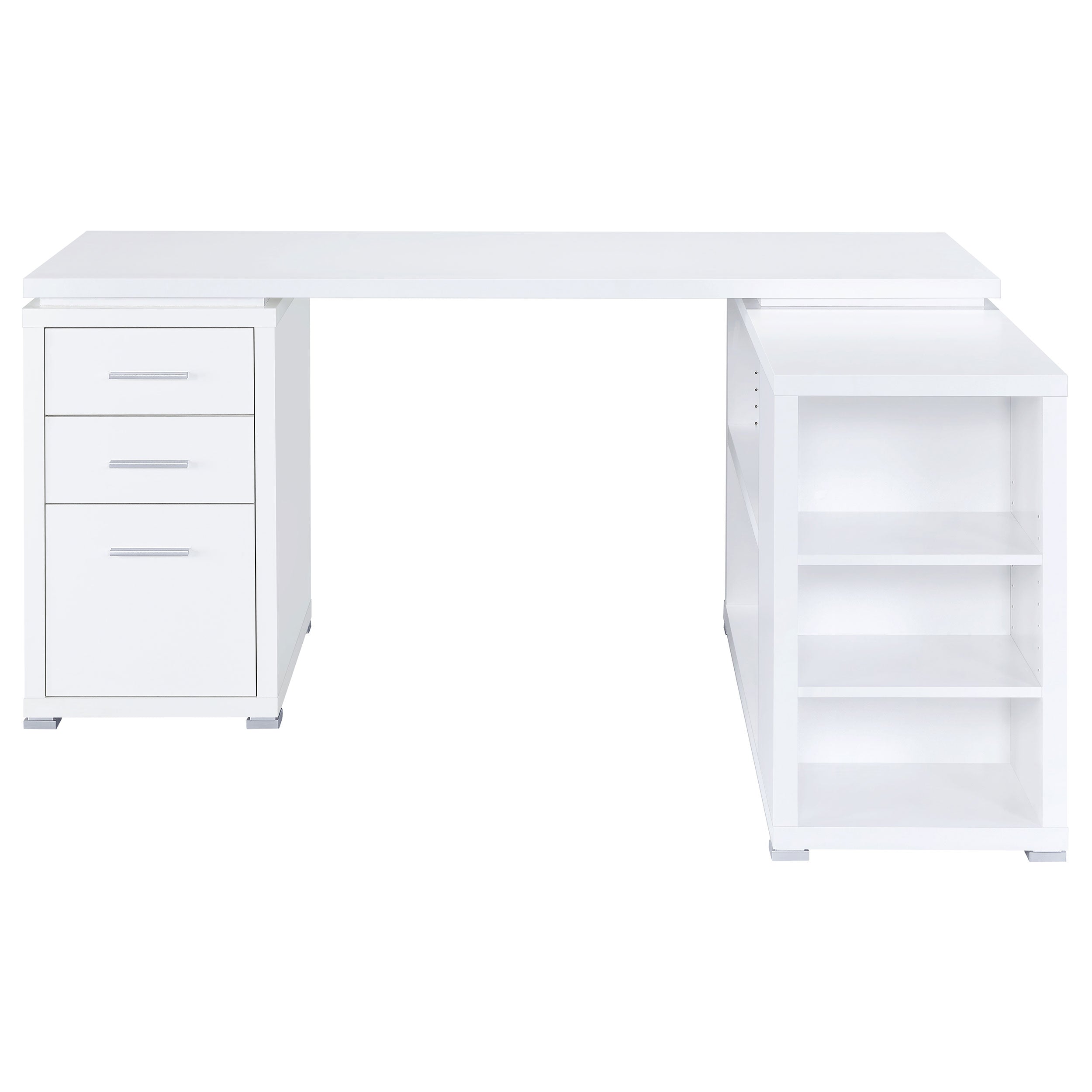 Alezia L-shape Office Desk White L-Shape Desk White