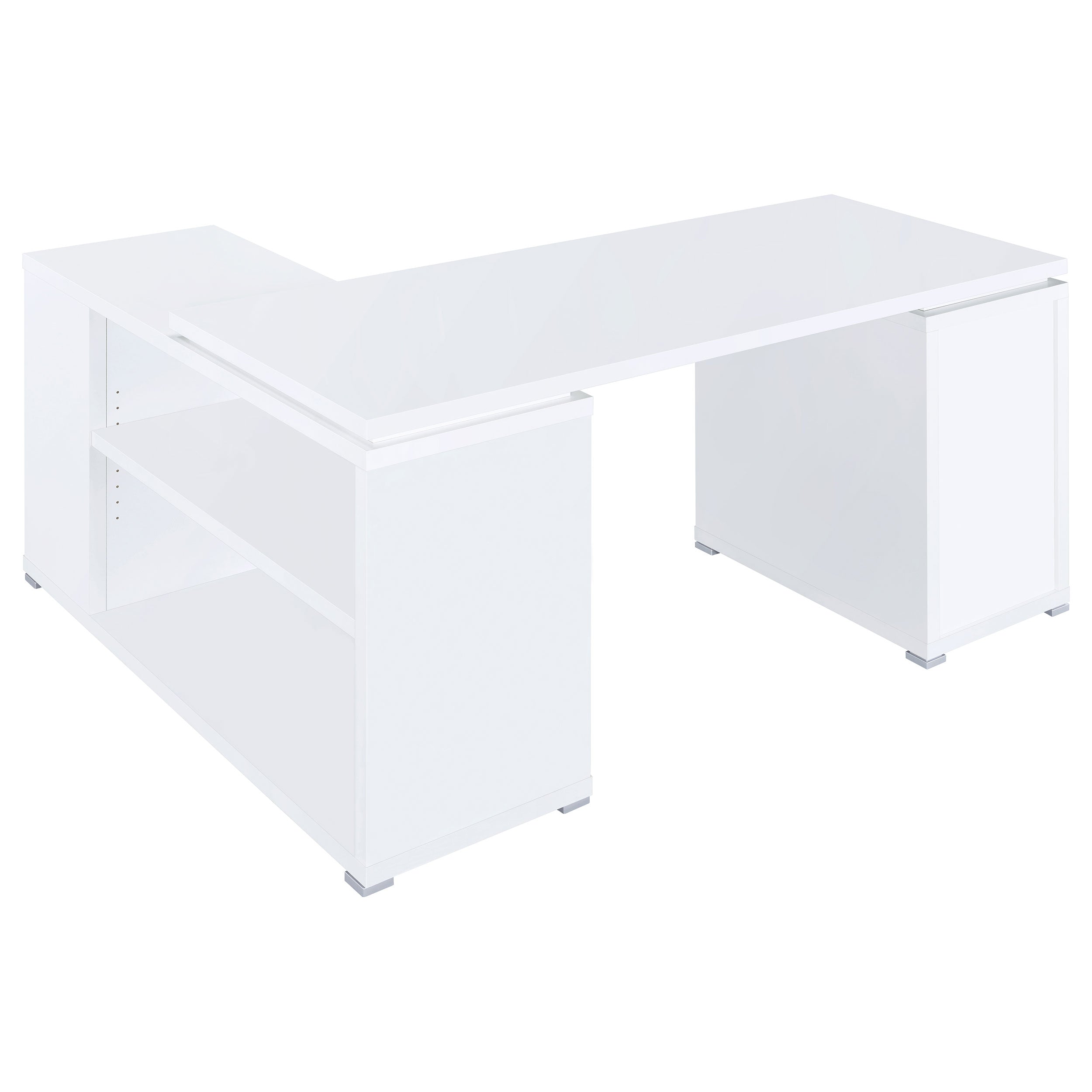 Alezia L-shape Office Desk White L-Shape Desk White