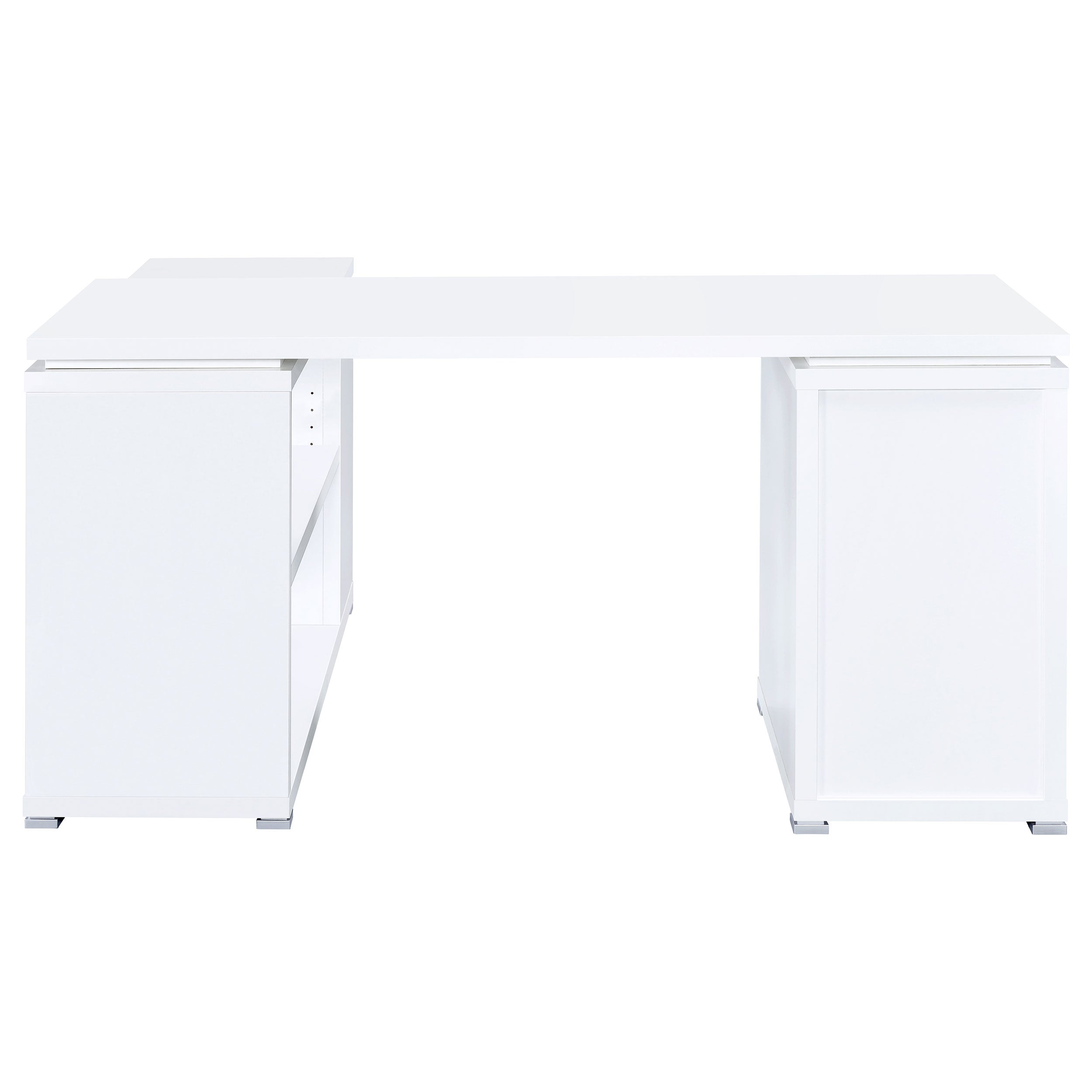 Alezia L-shape Office Desk White L-Shape Desk White