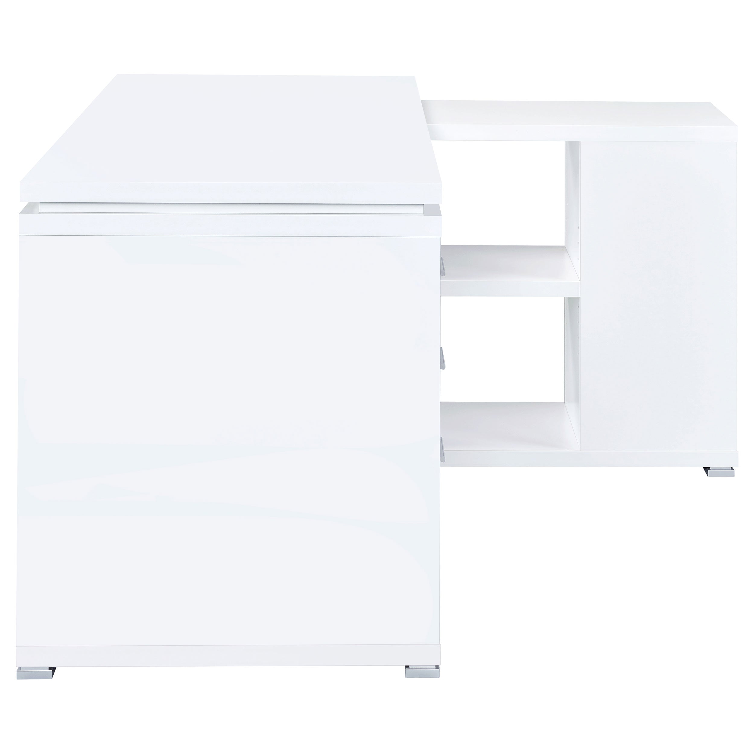 Alezia L-shape Office Desk White L-Shape Desk White