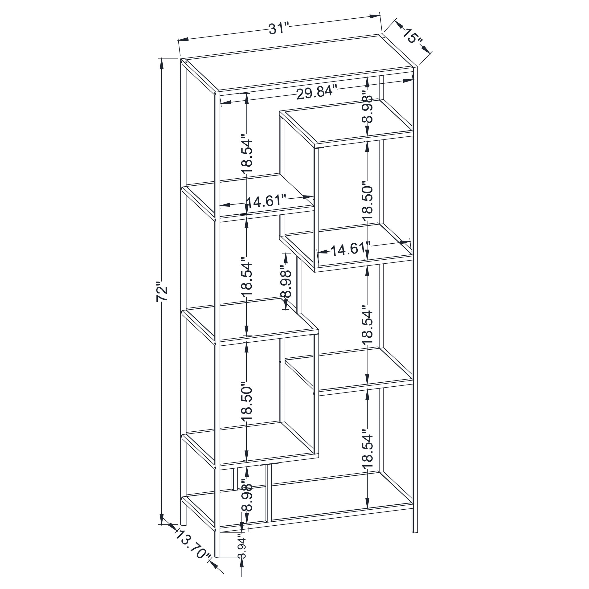 Asher 7-shelf Bookcase Walnut