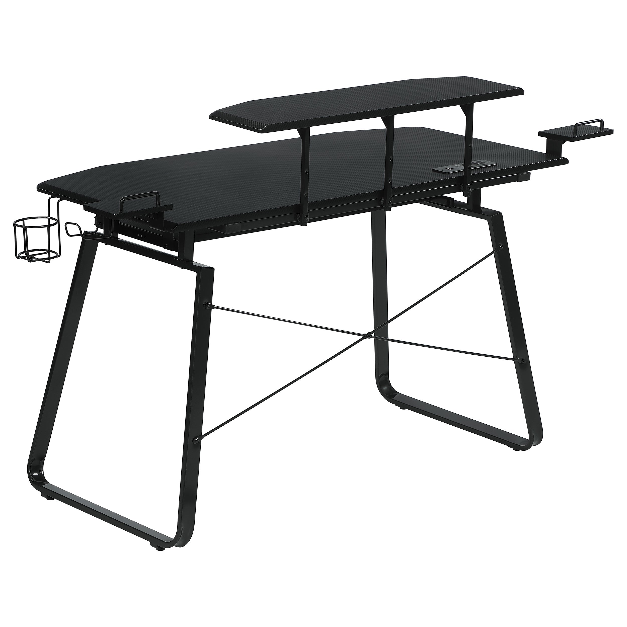 Alfie Gaming Desk with USB Ports Gunmetal