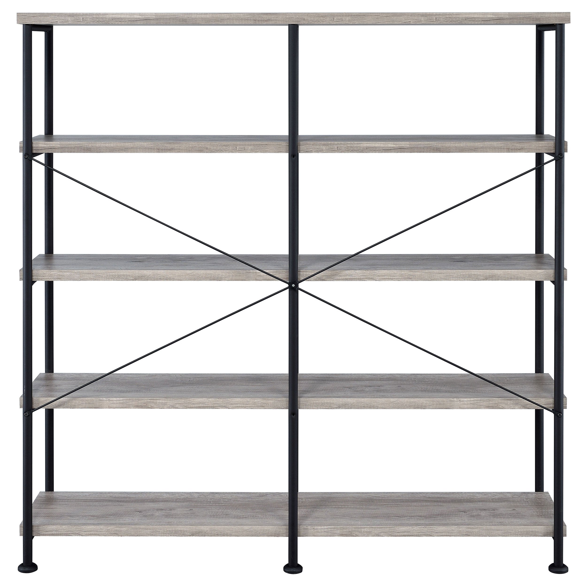 Analiese 4-shelf Open Bookcase Grey Driftwood