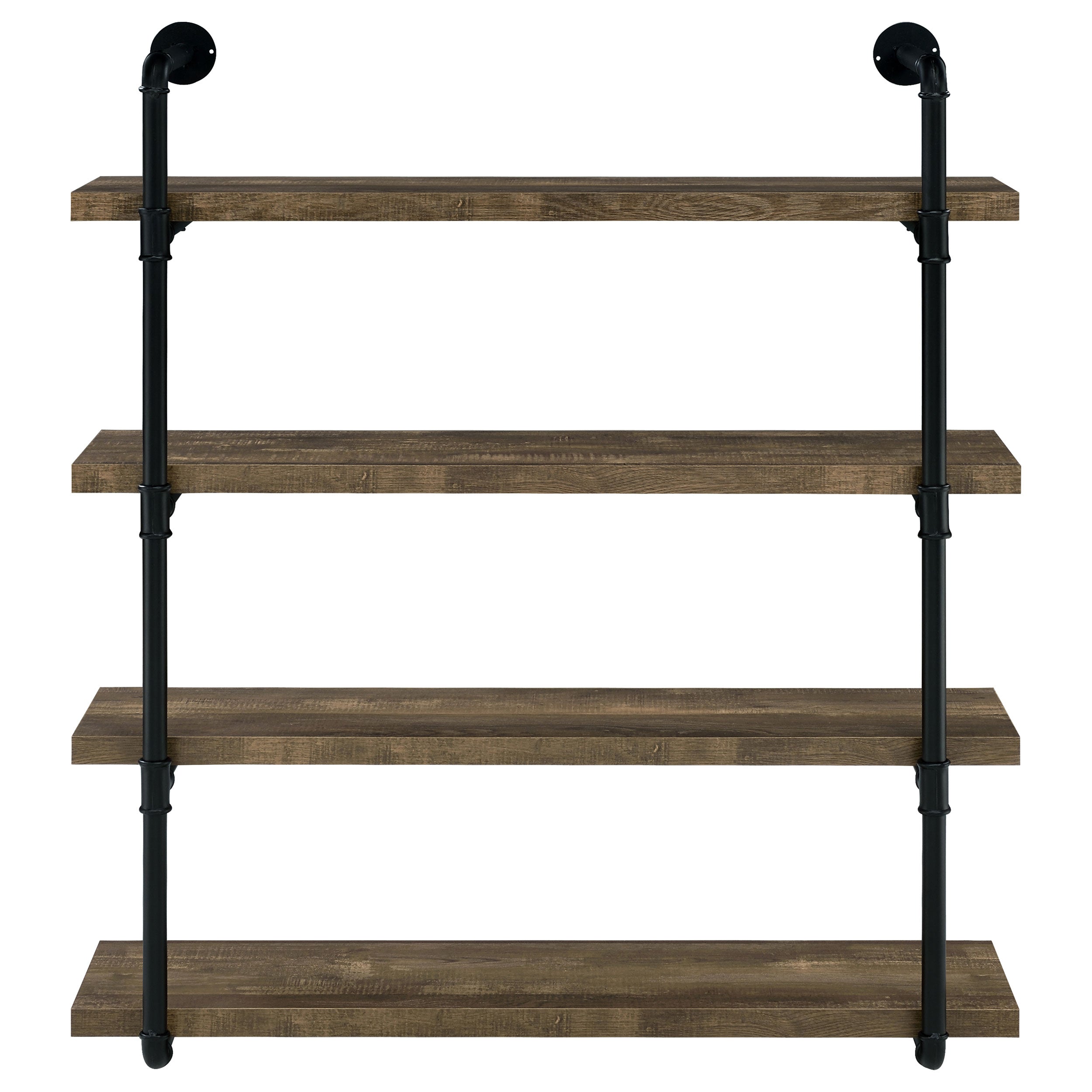 Elmcrest 40-inch Wall Shelf Black and Rustic Oak