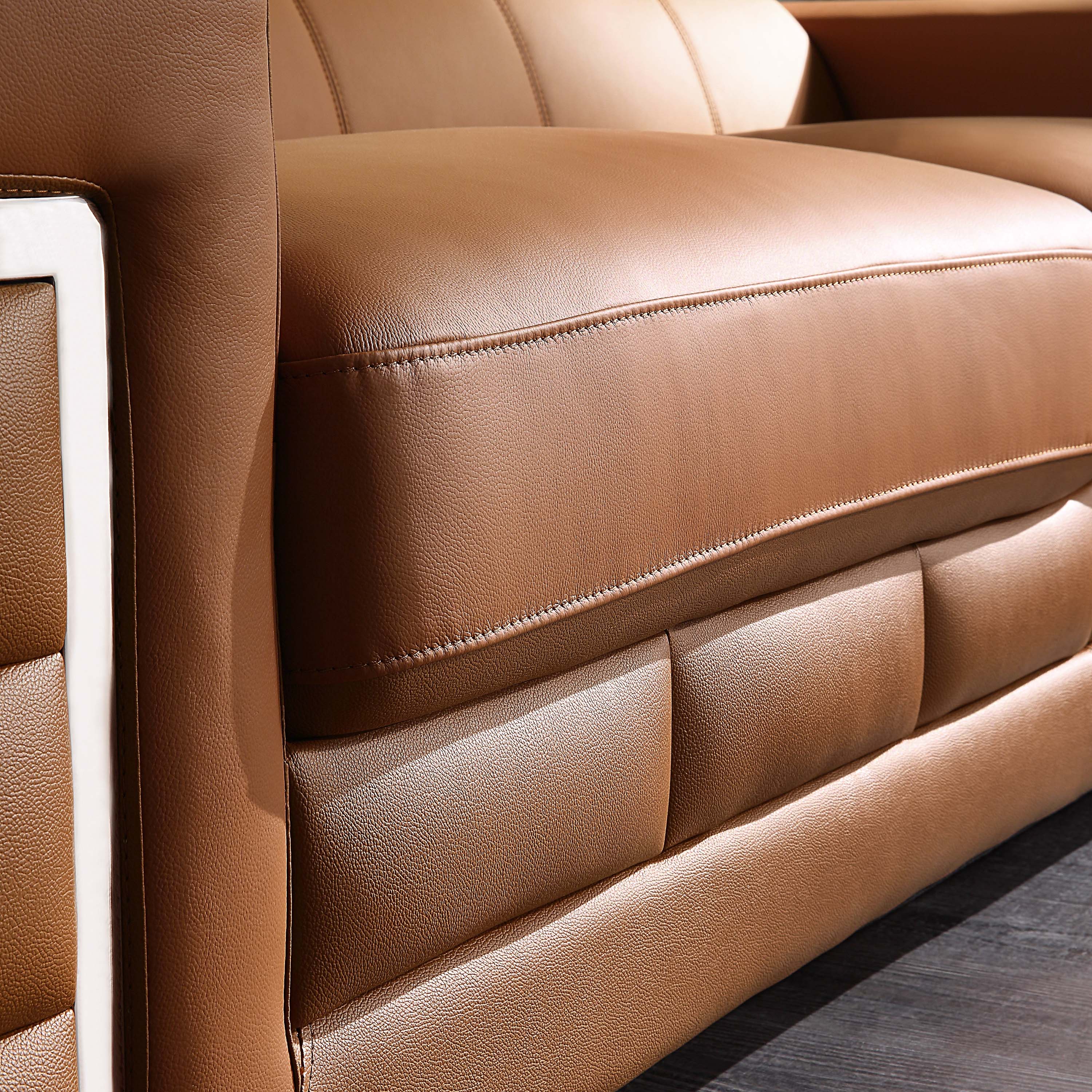 Corrigan Genuine Leather Sofa Tan