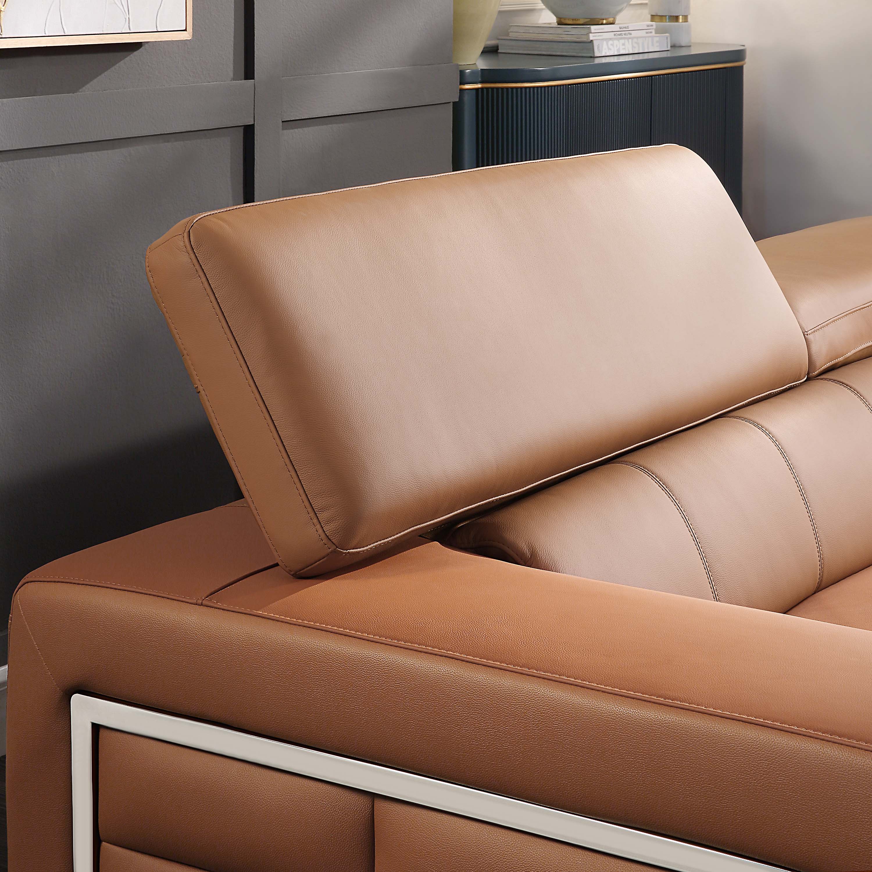 Corrigan Genuine Leather Sofa Tan