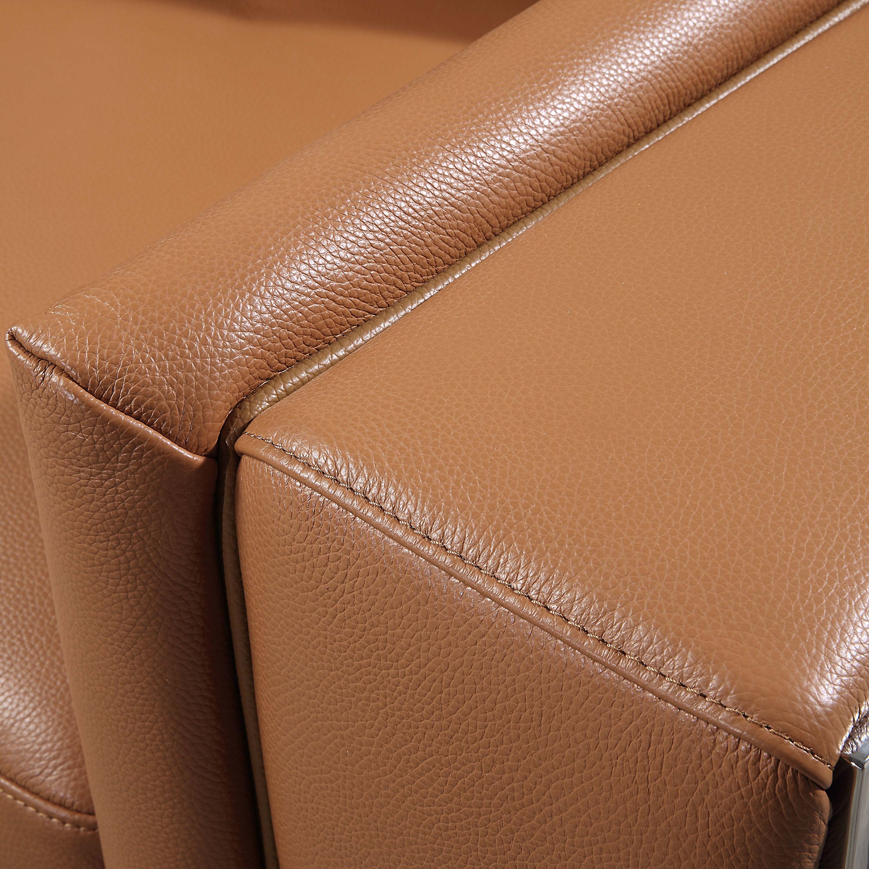 Dovecove Genuine Leather Sofa Brown