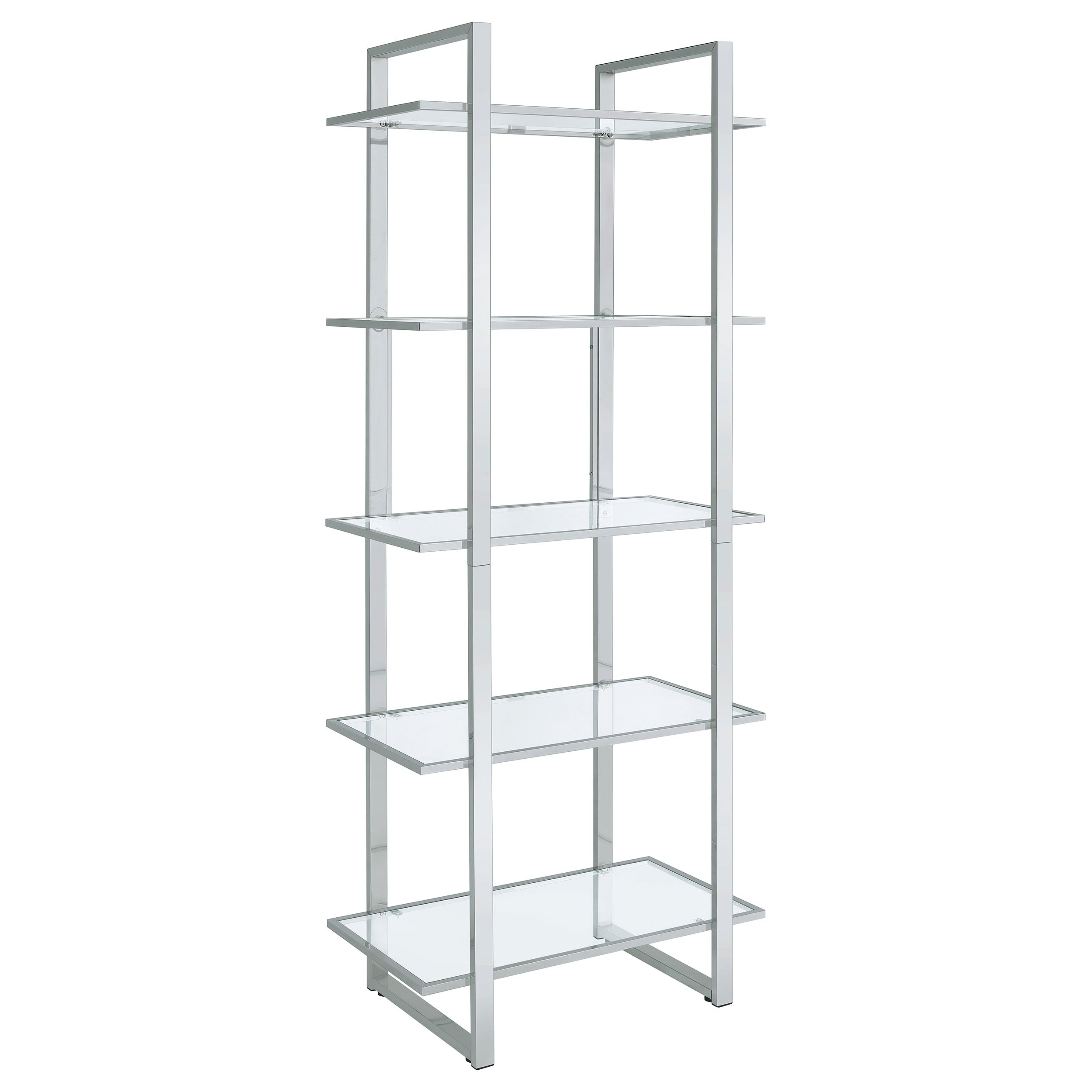 Hartford Glass Shelf Bookcase Chrome