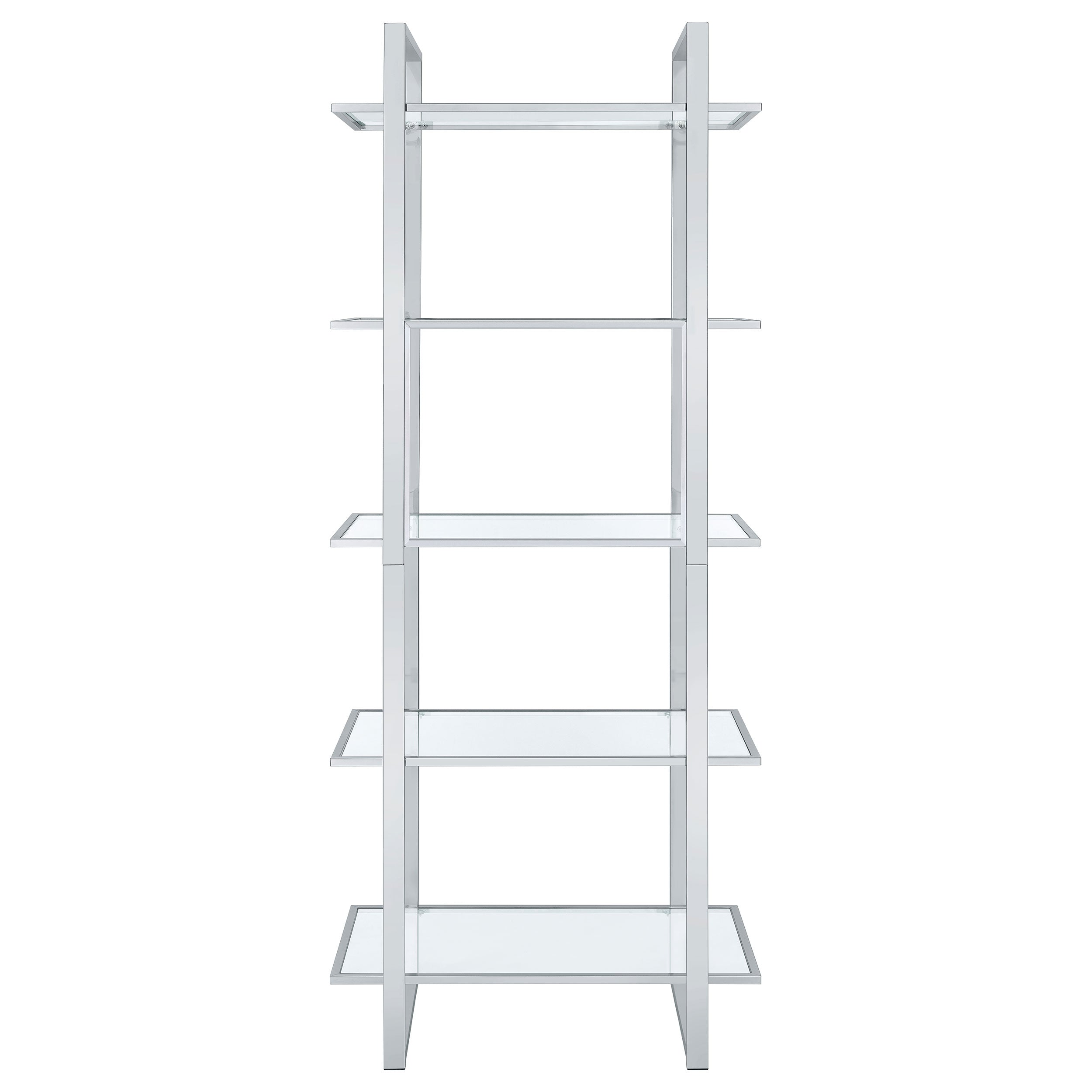 Hartford Glass Shelf Bookcase Chrome