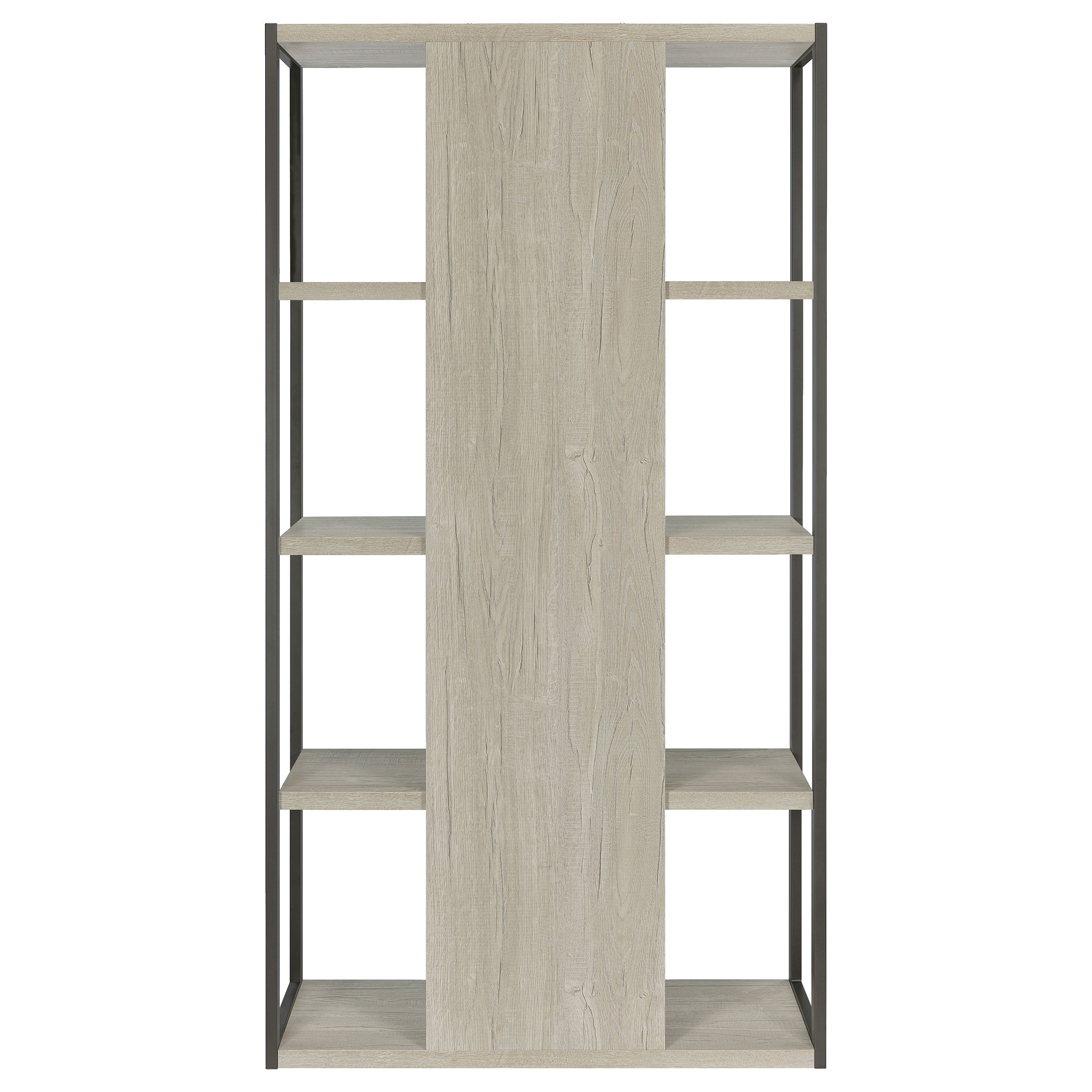 Riesha 4-shelf Bookcase Whitewashed Grey Bookcase Grey