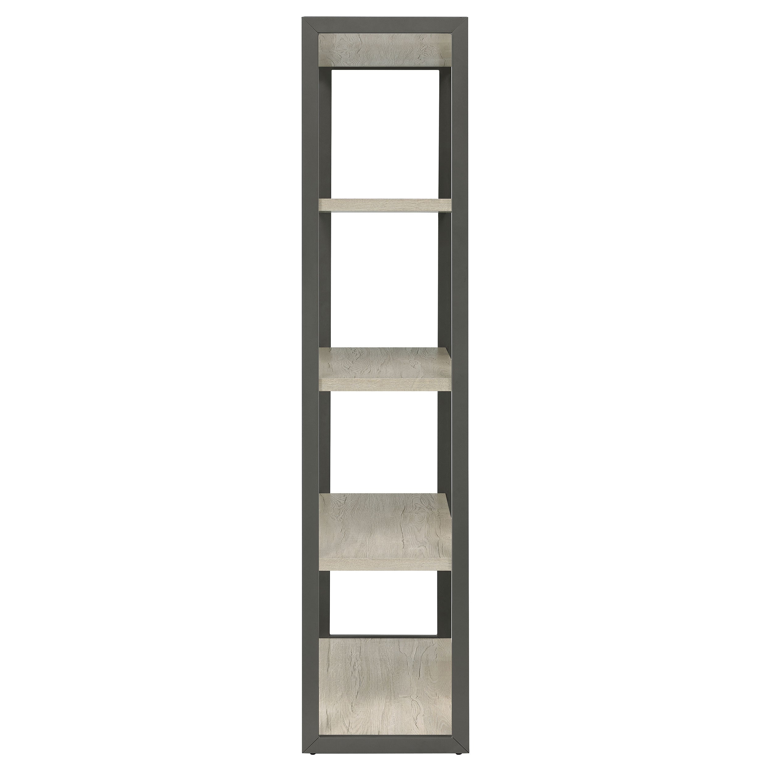 Riesha 4-shelf Bookcase Whitewashed Grey Bookcase Grey