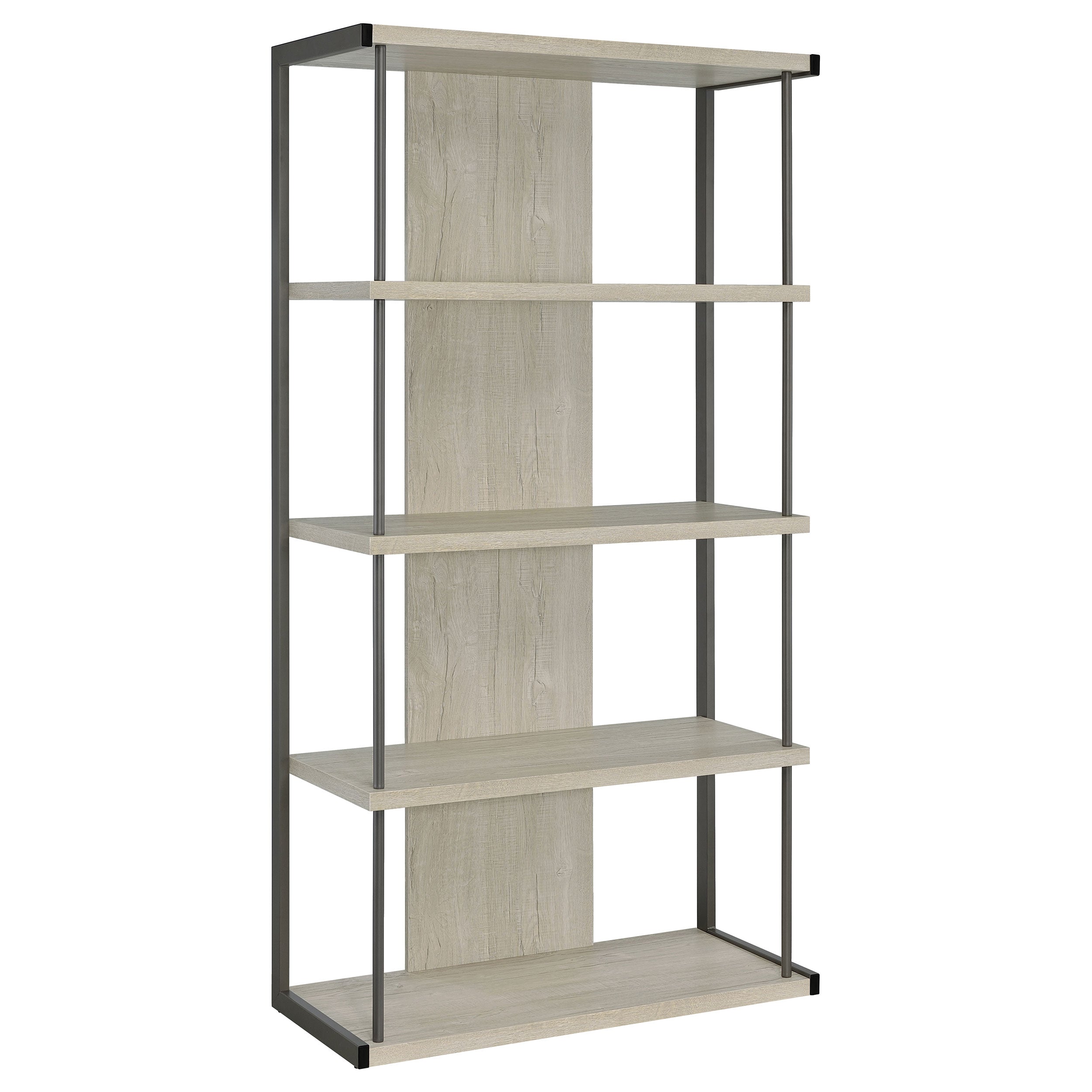 Loomis 4-shelf Bookcase Whitewashed Grey Bookcase Grey