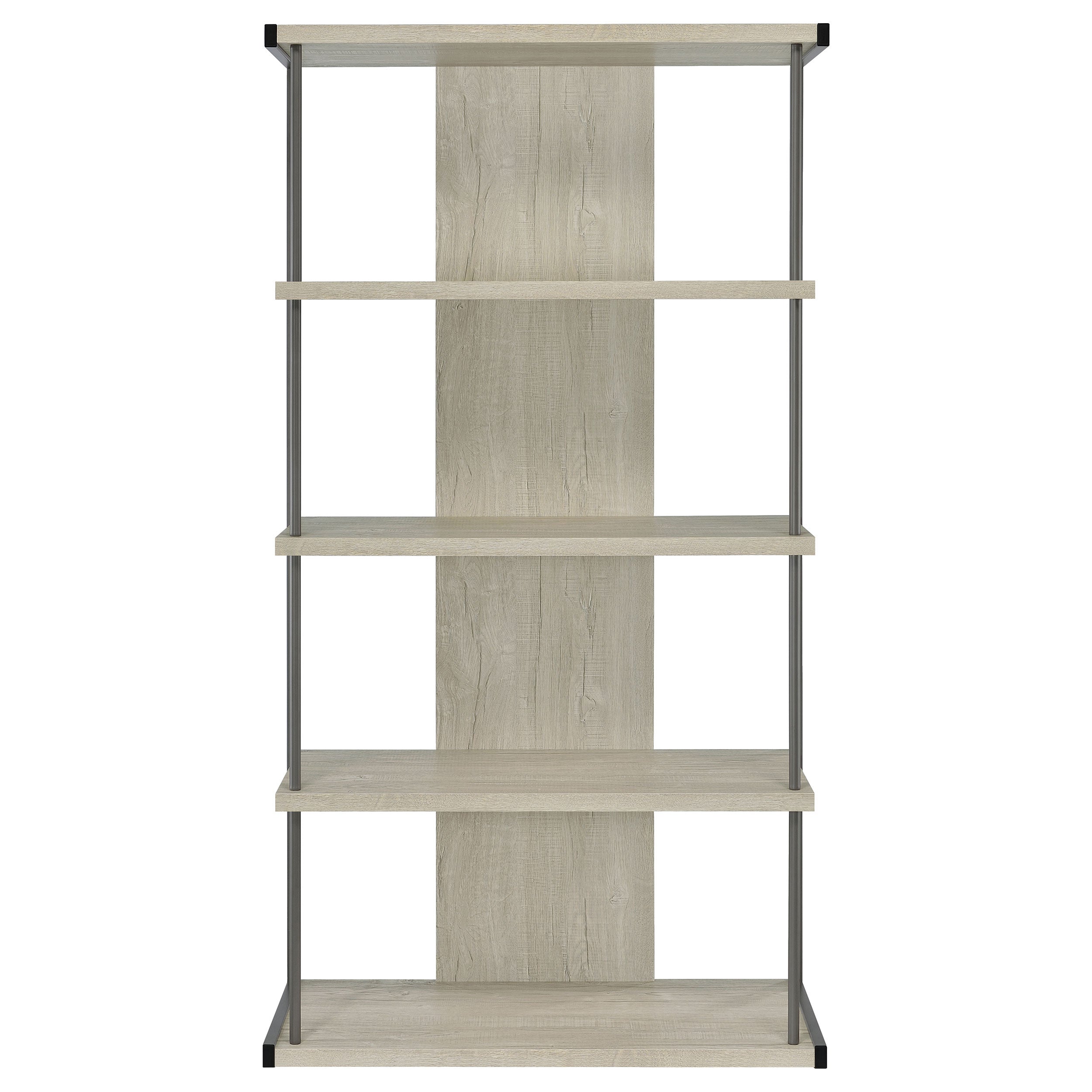 Loomis 4-shelf Bookcase Whitewashed Grey Bookcase Grey