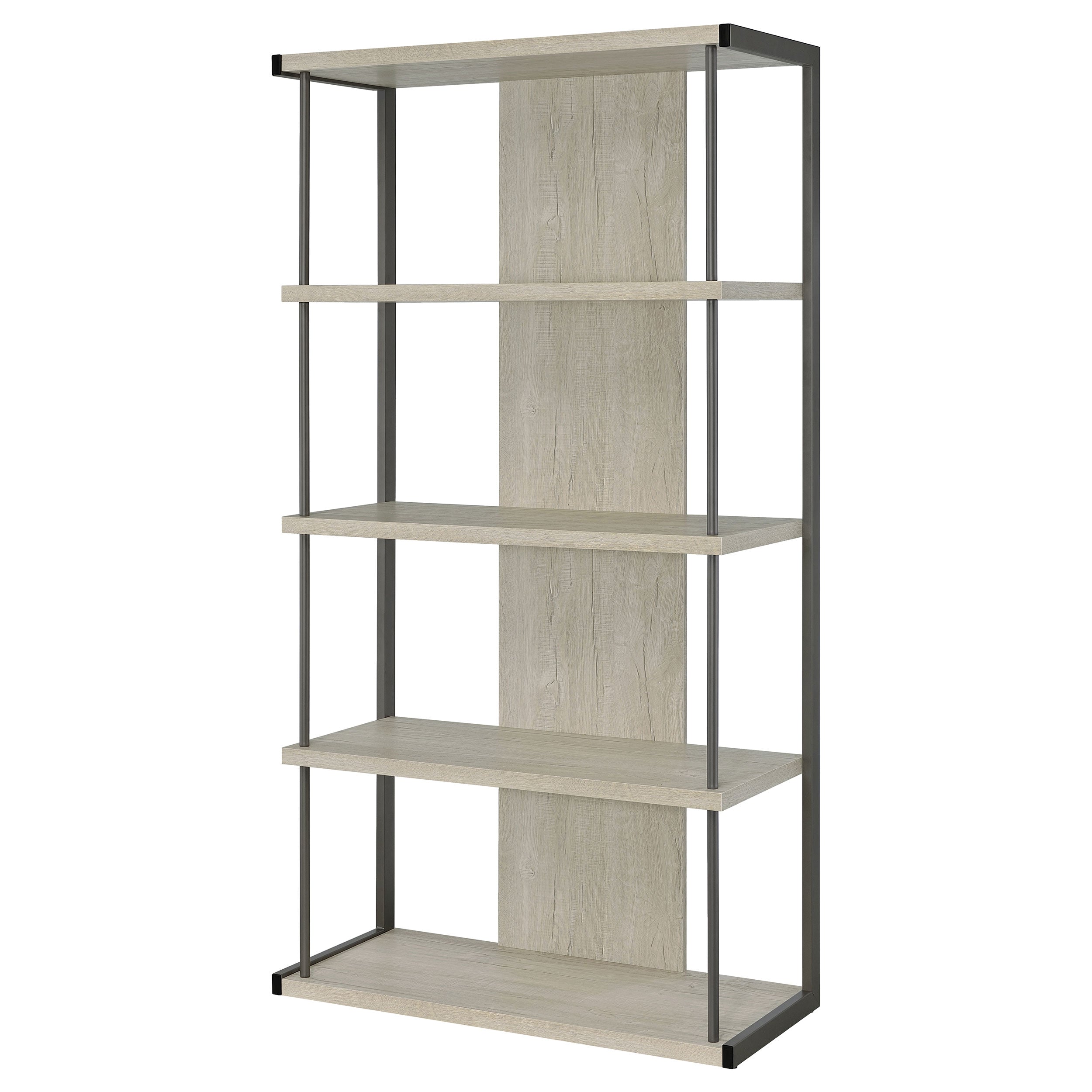 Loomis 4-shelf Bookcase Whitewashed Grey Bookcase Grey