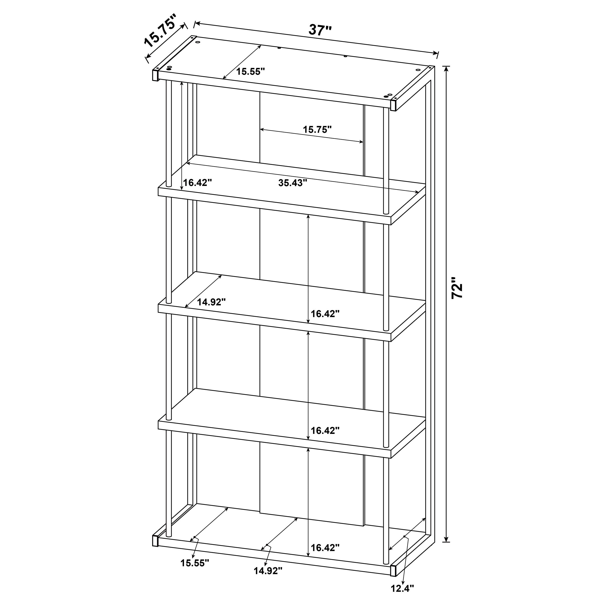 Loomis 4-shelf Bookcase Whitewashed Grey Bookcase Grey