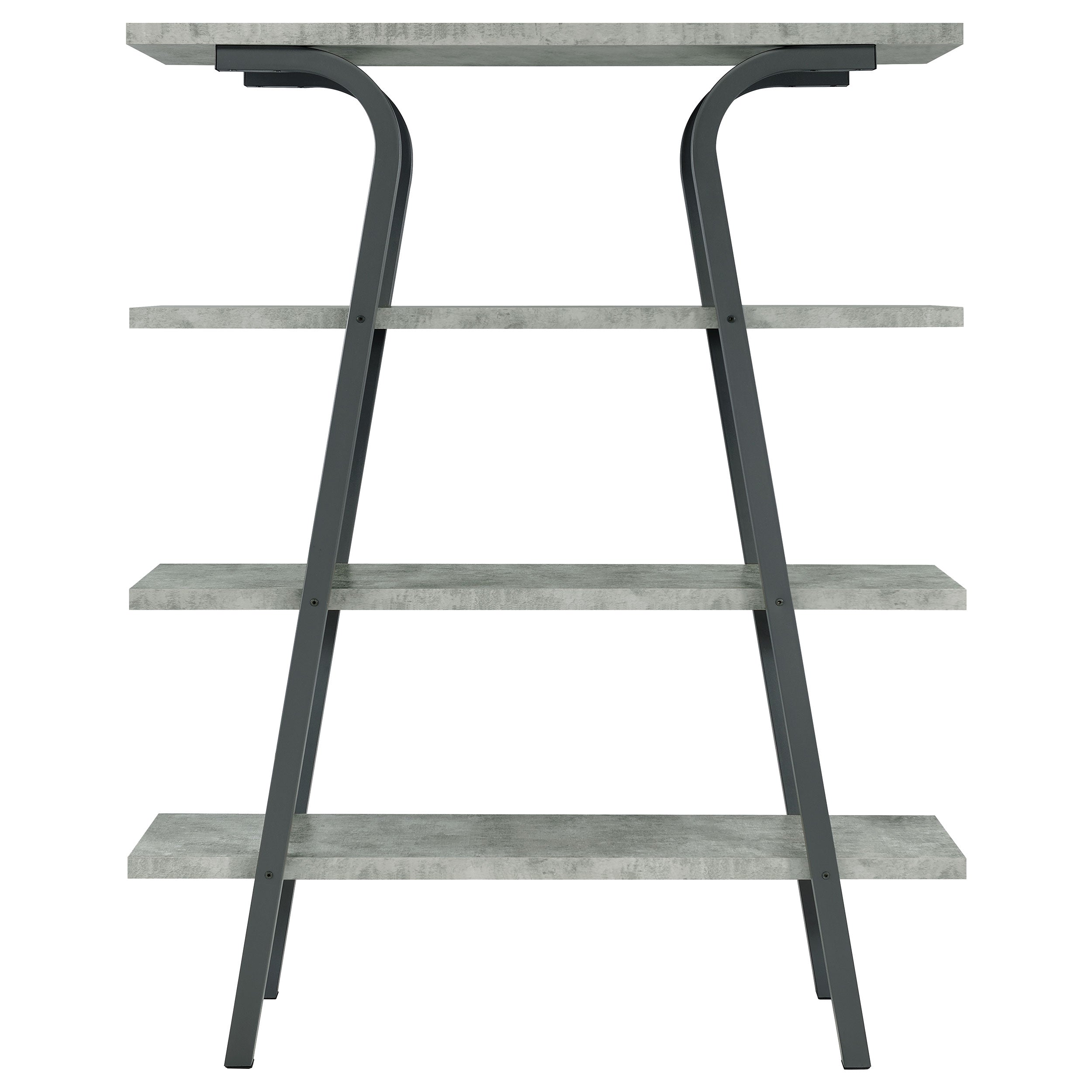 Tatum 4-tier Rectangular Bookcase Cement and Gunmetal