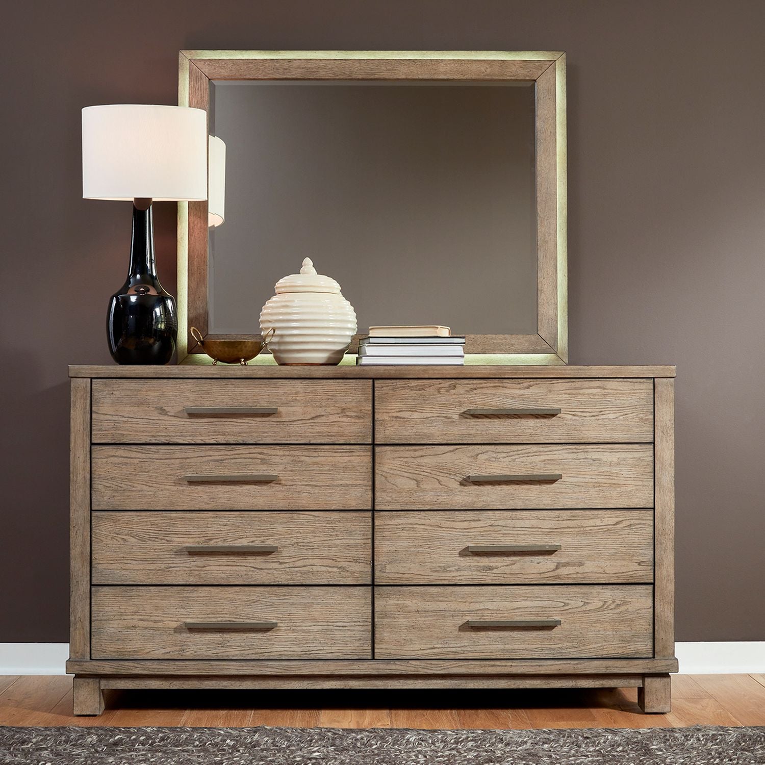 Bilyou King Storage Bed, Dresser & Mirror