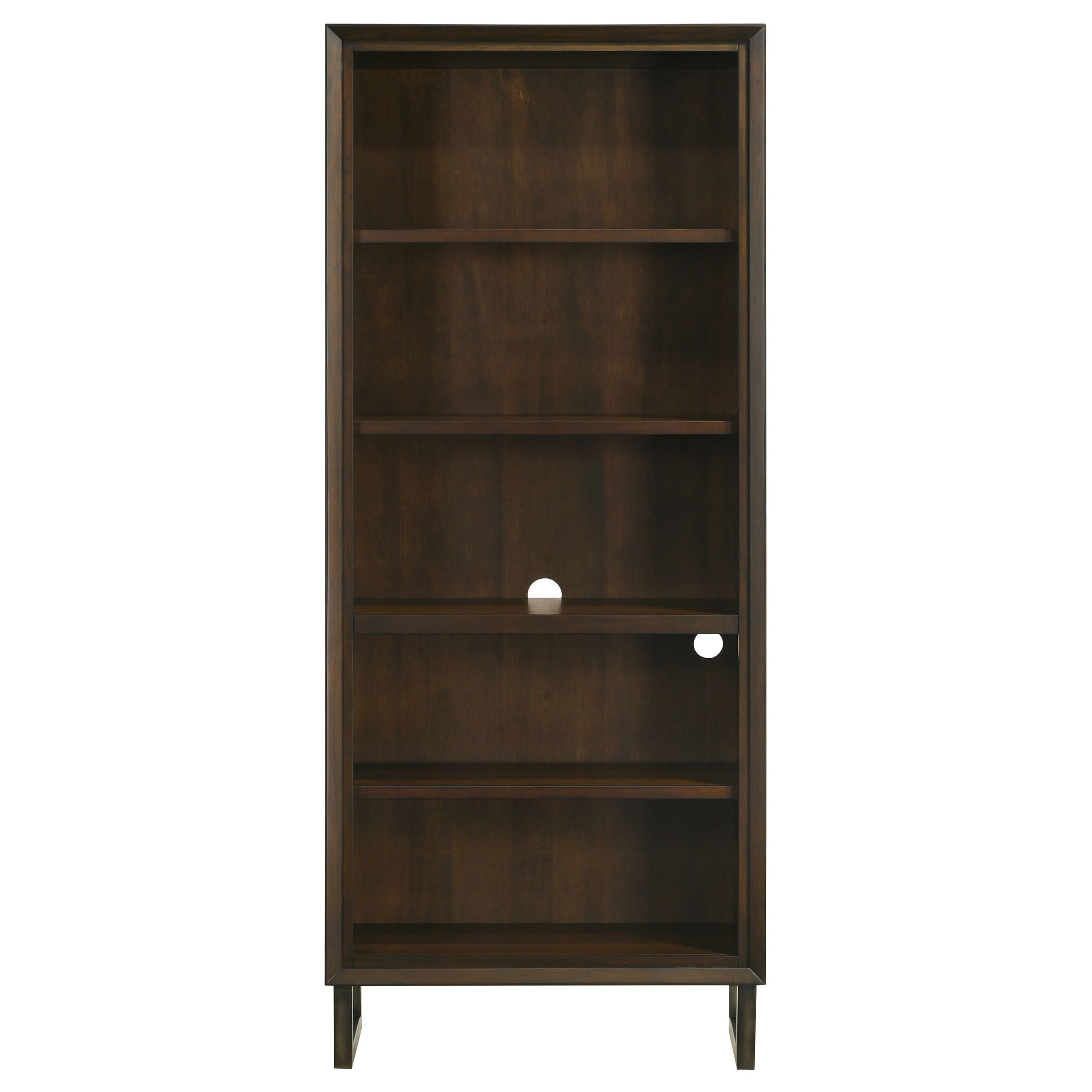 Marshall 4-shelf Bookcase Dark Walnut and Gunmetal