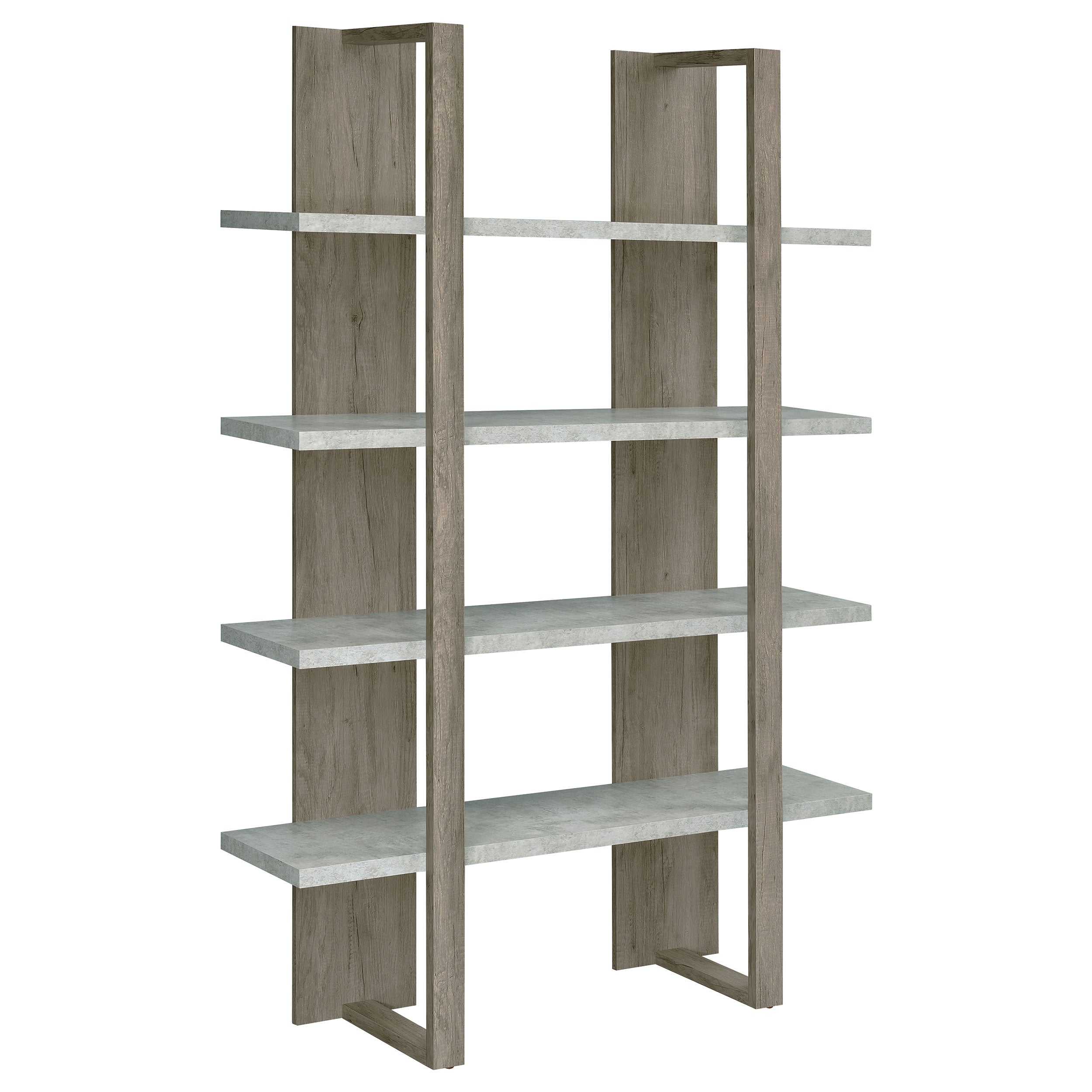 Danbrook Bookcase with 4 Full-length Shelves Bookcase Grey