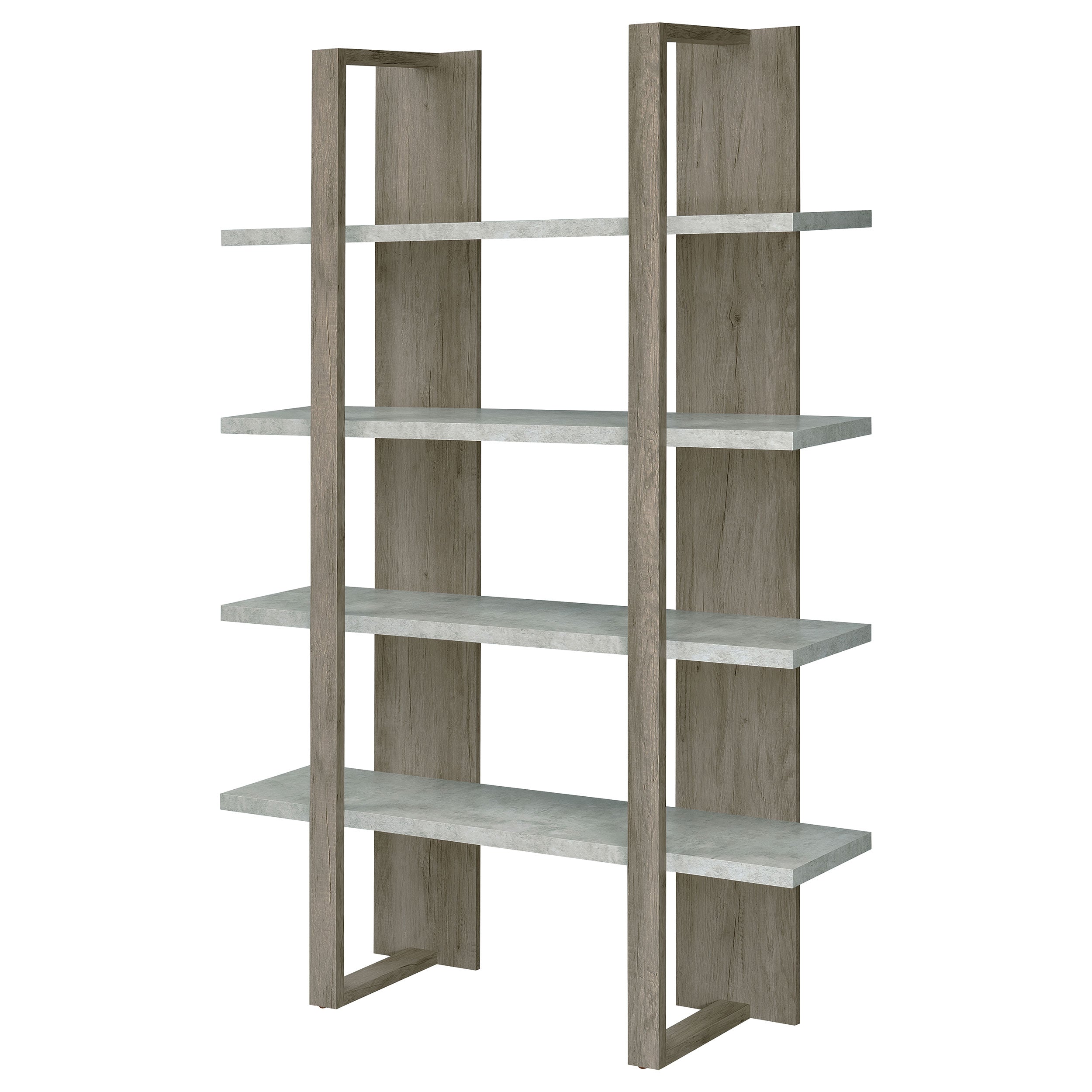 Danbrook Bookcase with 4 Full-length Shelves Bookcase Grey