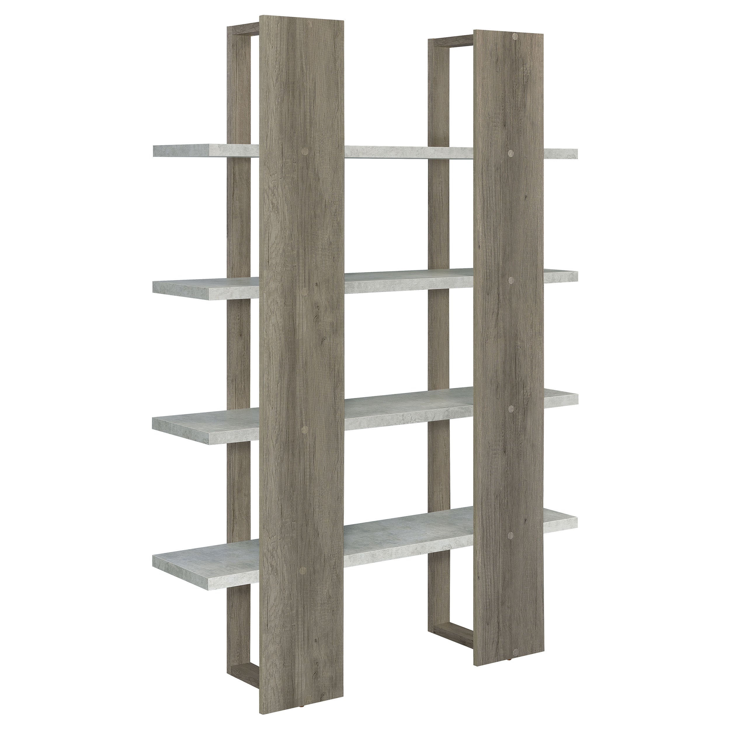 Danbrook Bookcase with 4 Full-length Shelves Bookcase Grey