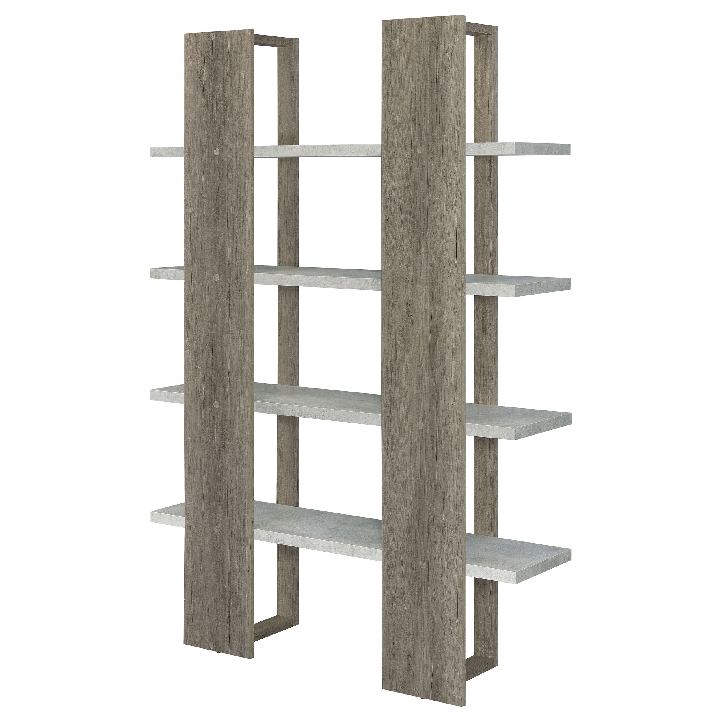 Danbrook Bookcase with 4 Full-length Shelves Bookcase Grey