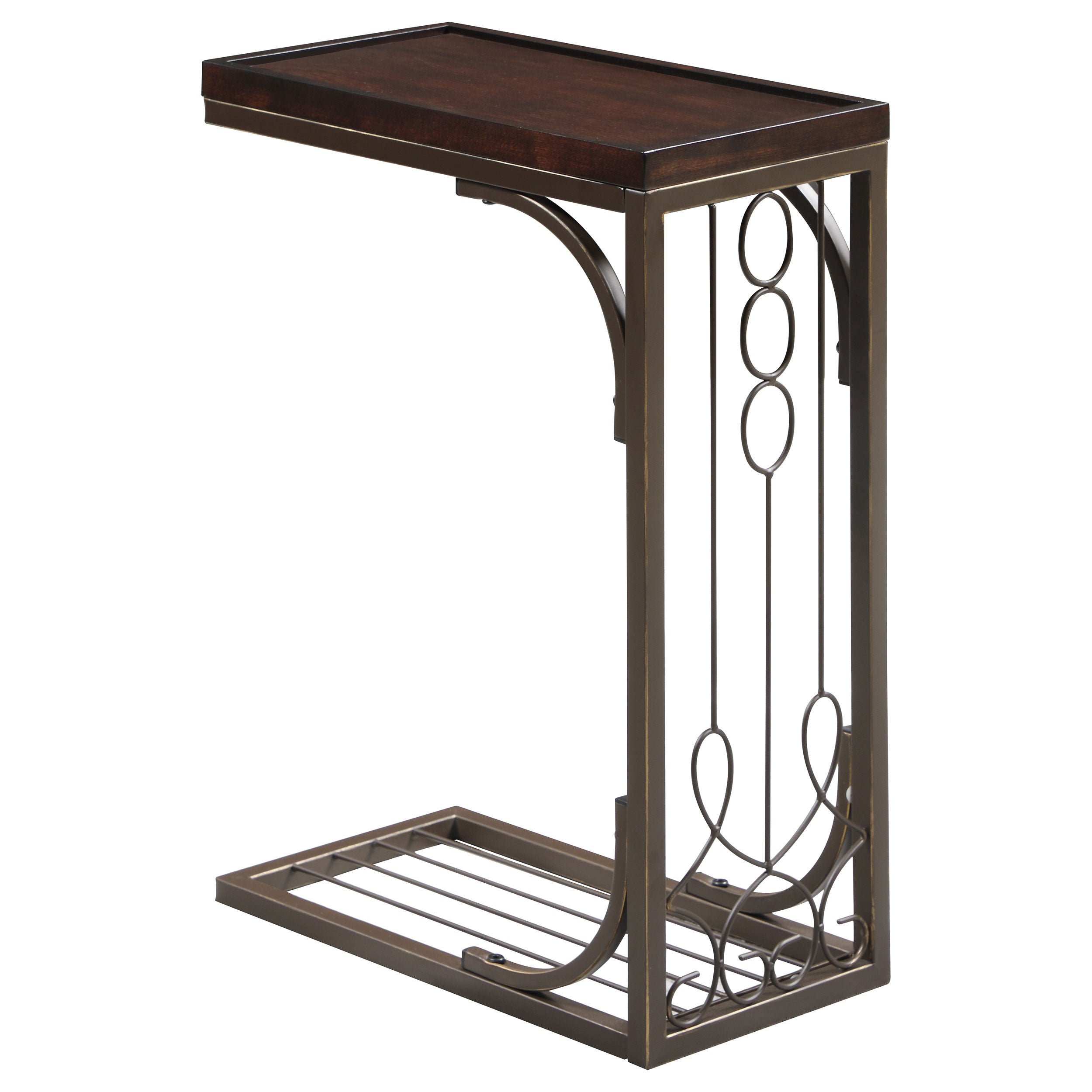 Alyssa Accent Table Brown and Burnished Copper