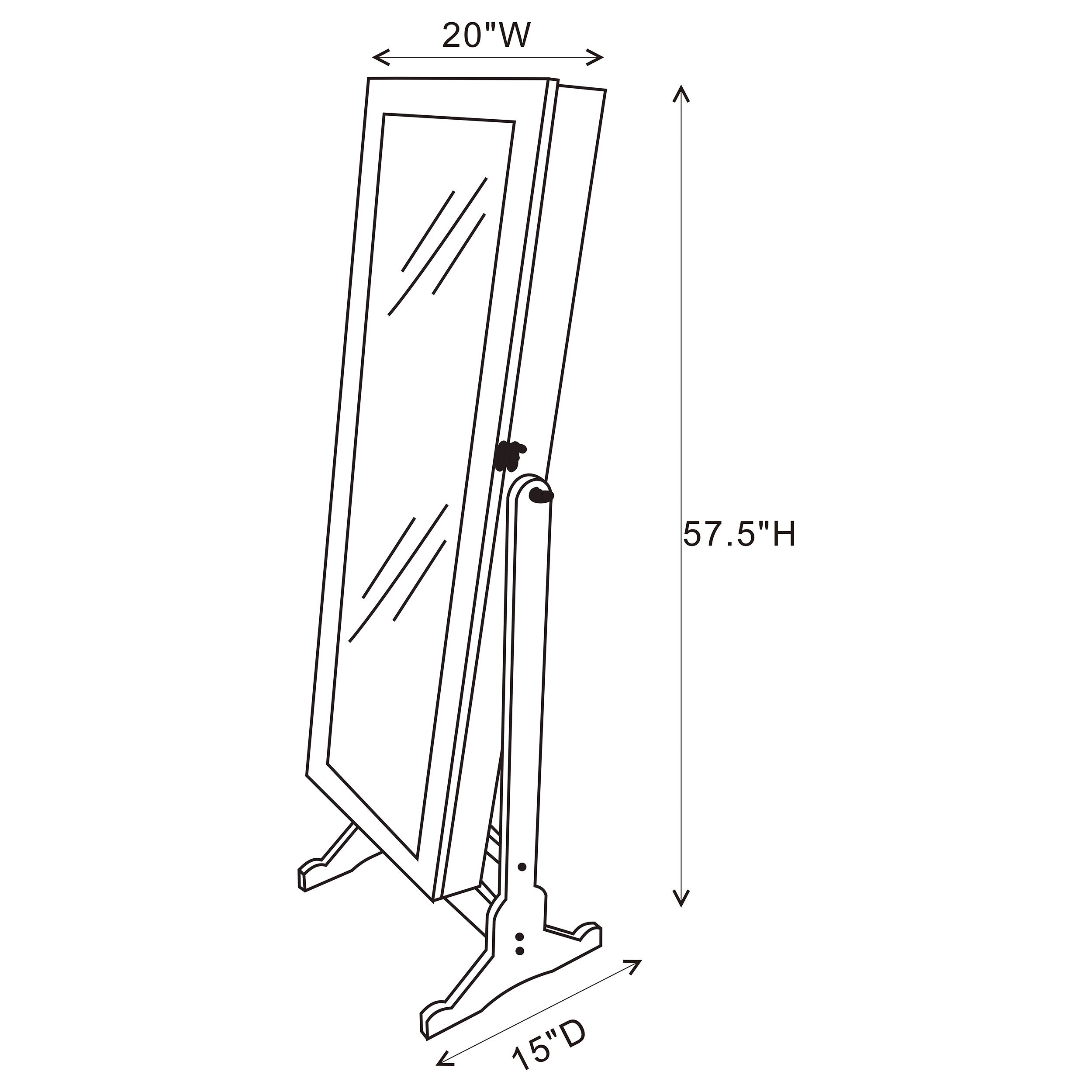 Zayas Storage Jewelry Cheval Mirror White