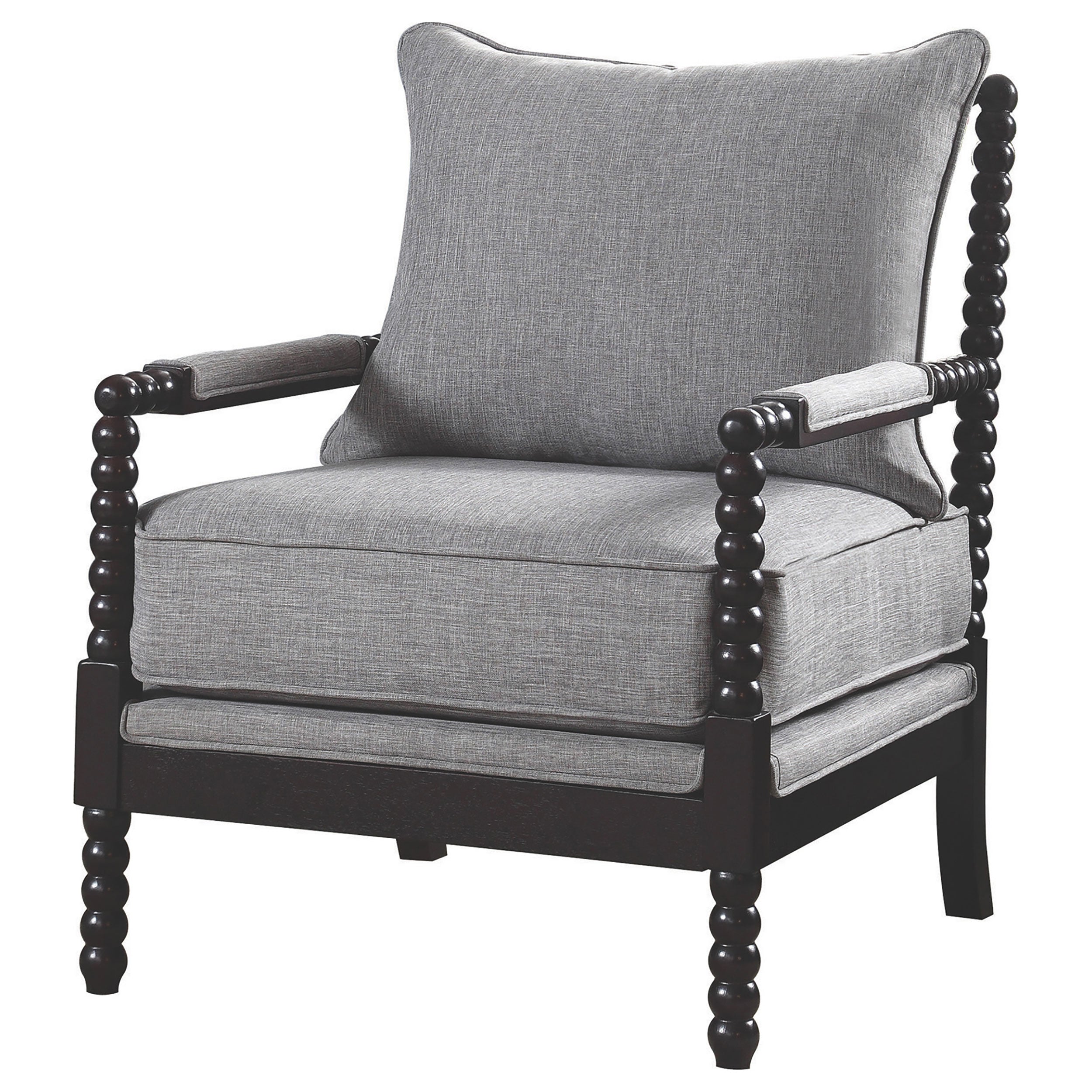 Blanchett Cushion Back Accent Chair Grey and Black