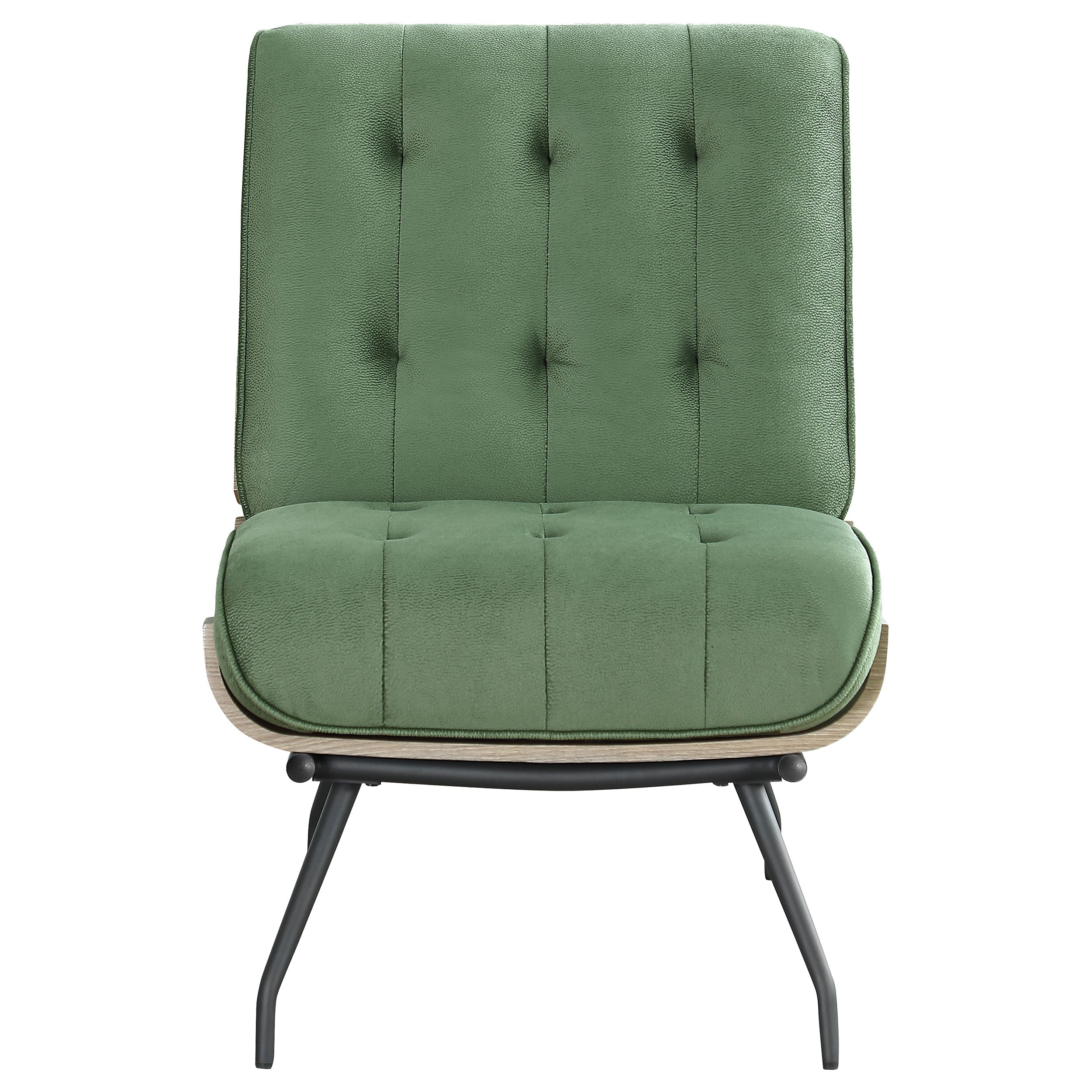 Aloma Armless Tufted Accent Chair Green