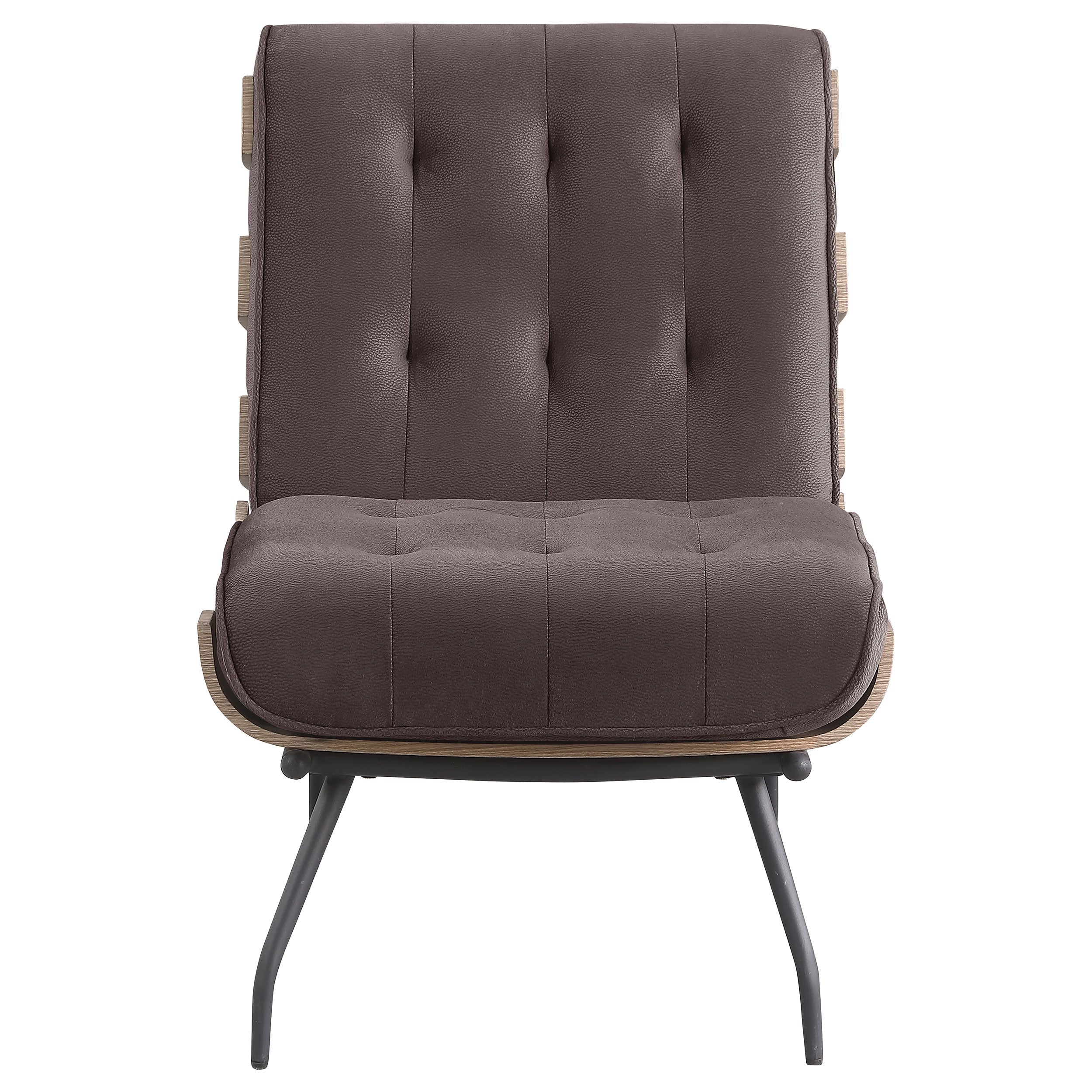 Aloma Armless Tufted Accent Chair Dark Brown