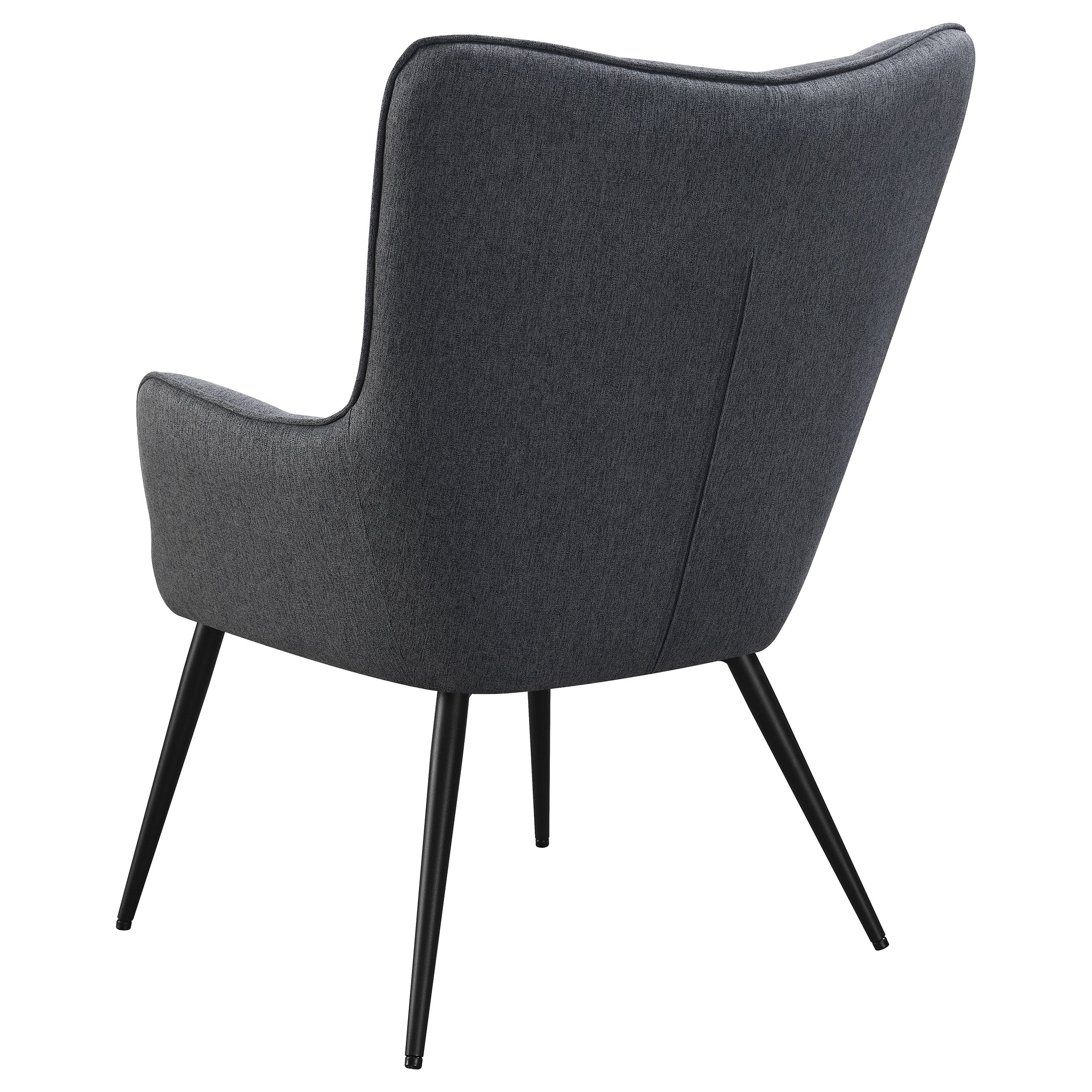 Isla Upholstered Flared Arms Accent Chair with Grid Tufted Accent Chair Grey