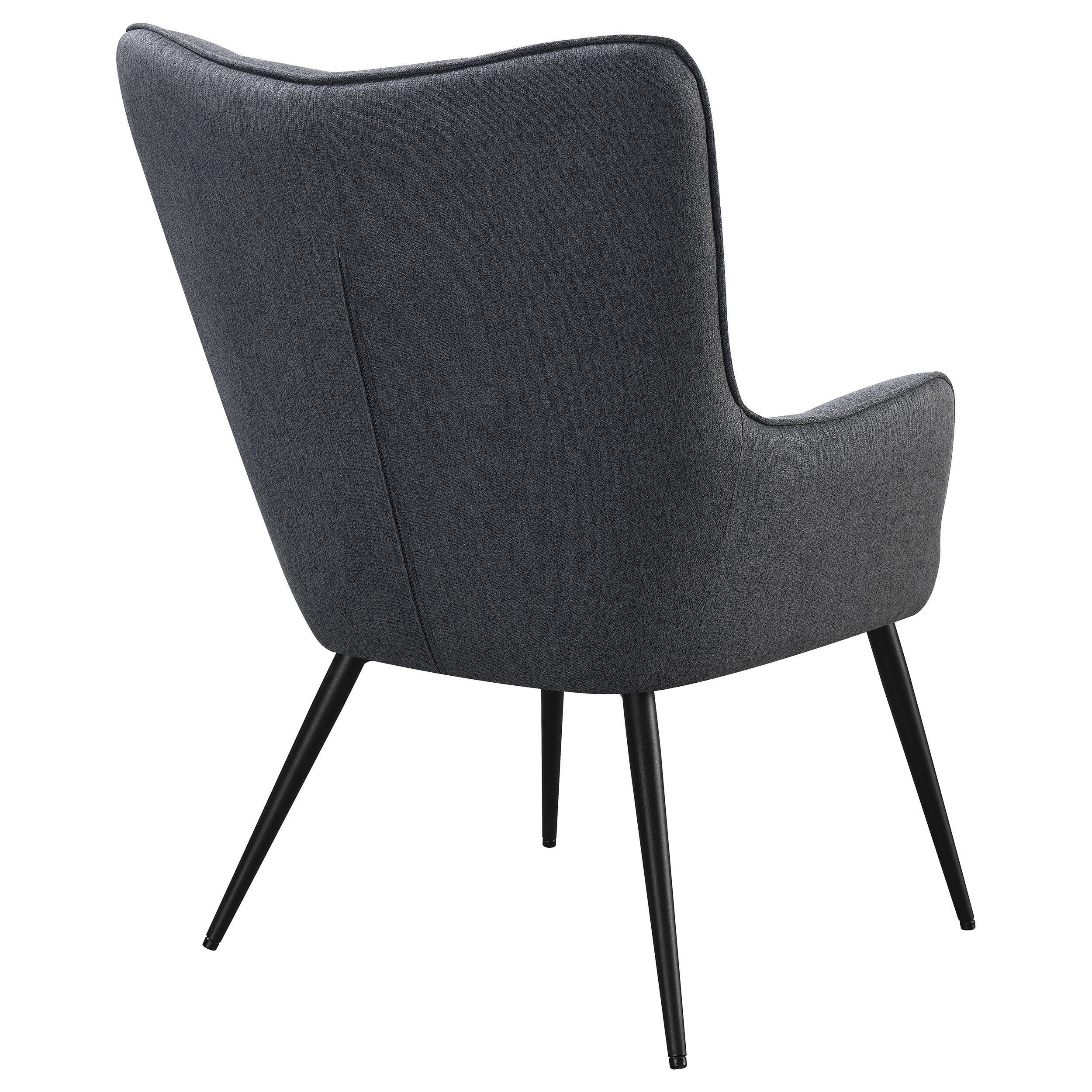 Isla Upholstered Flared Arms Accent Chair with Grid Tufted Accent Chair Grey