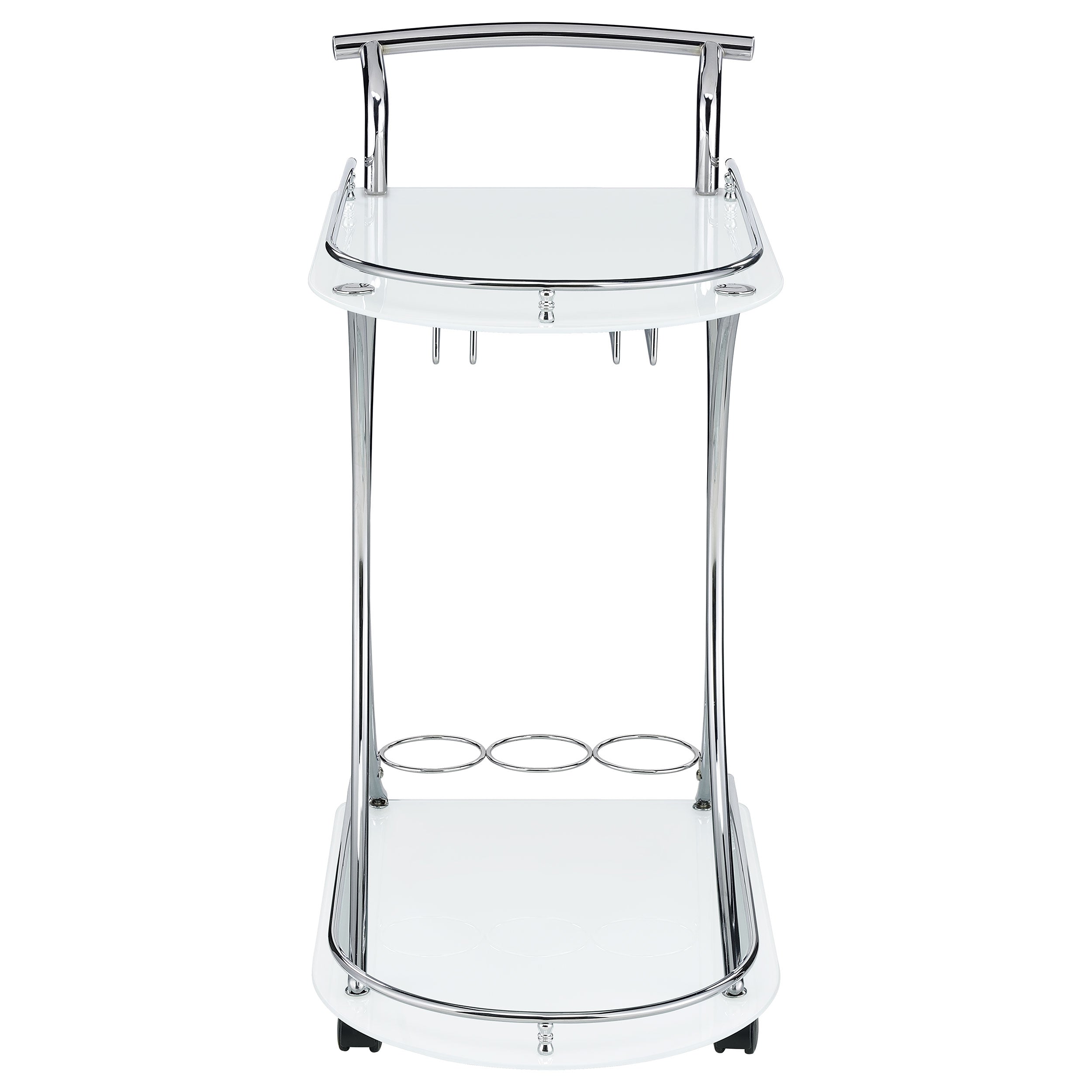 Elfman 2-shelve Serving Cart Chrome and White