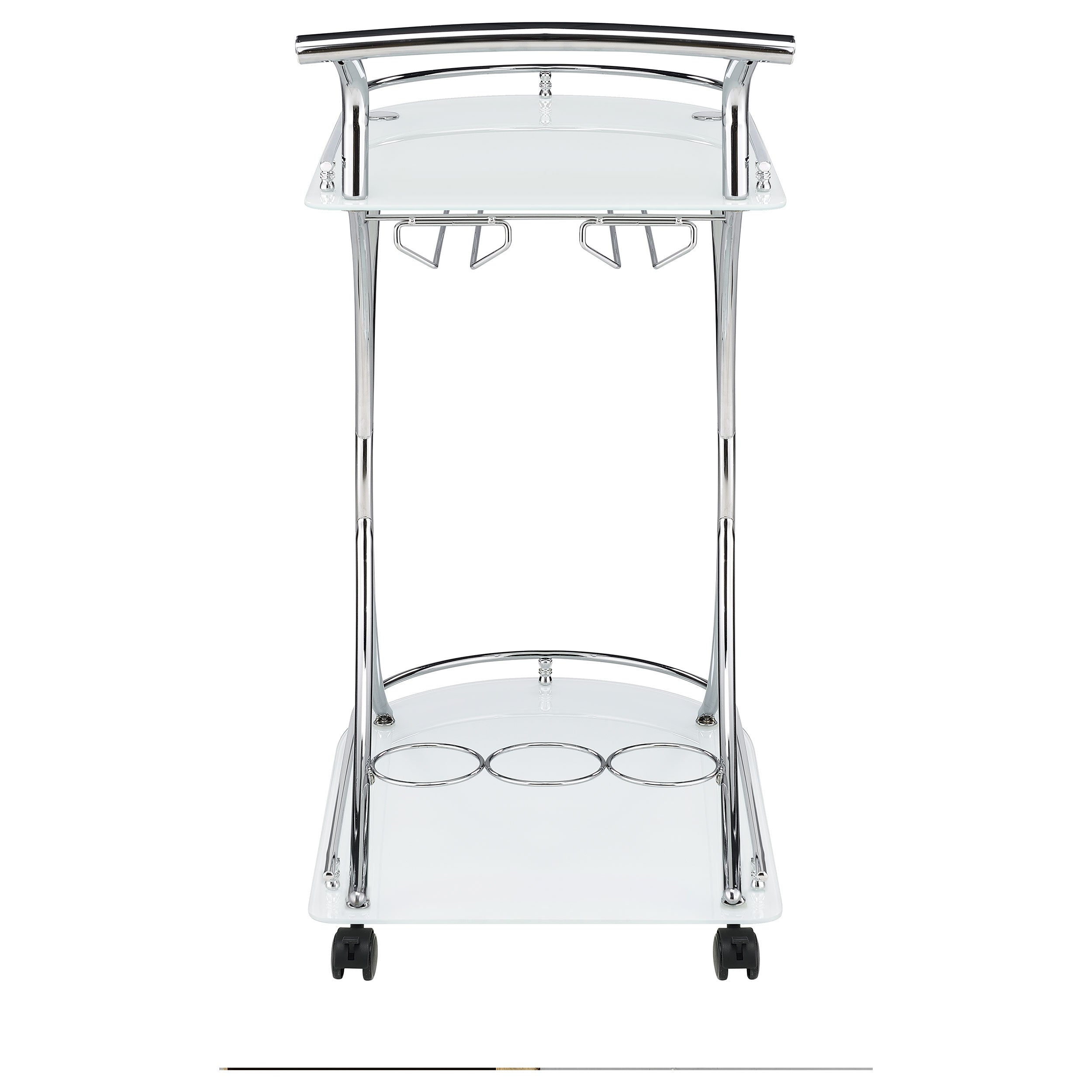 Elfman 2-shelve Serving Cart Chrome and White