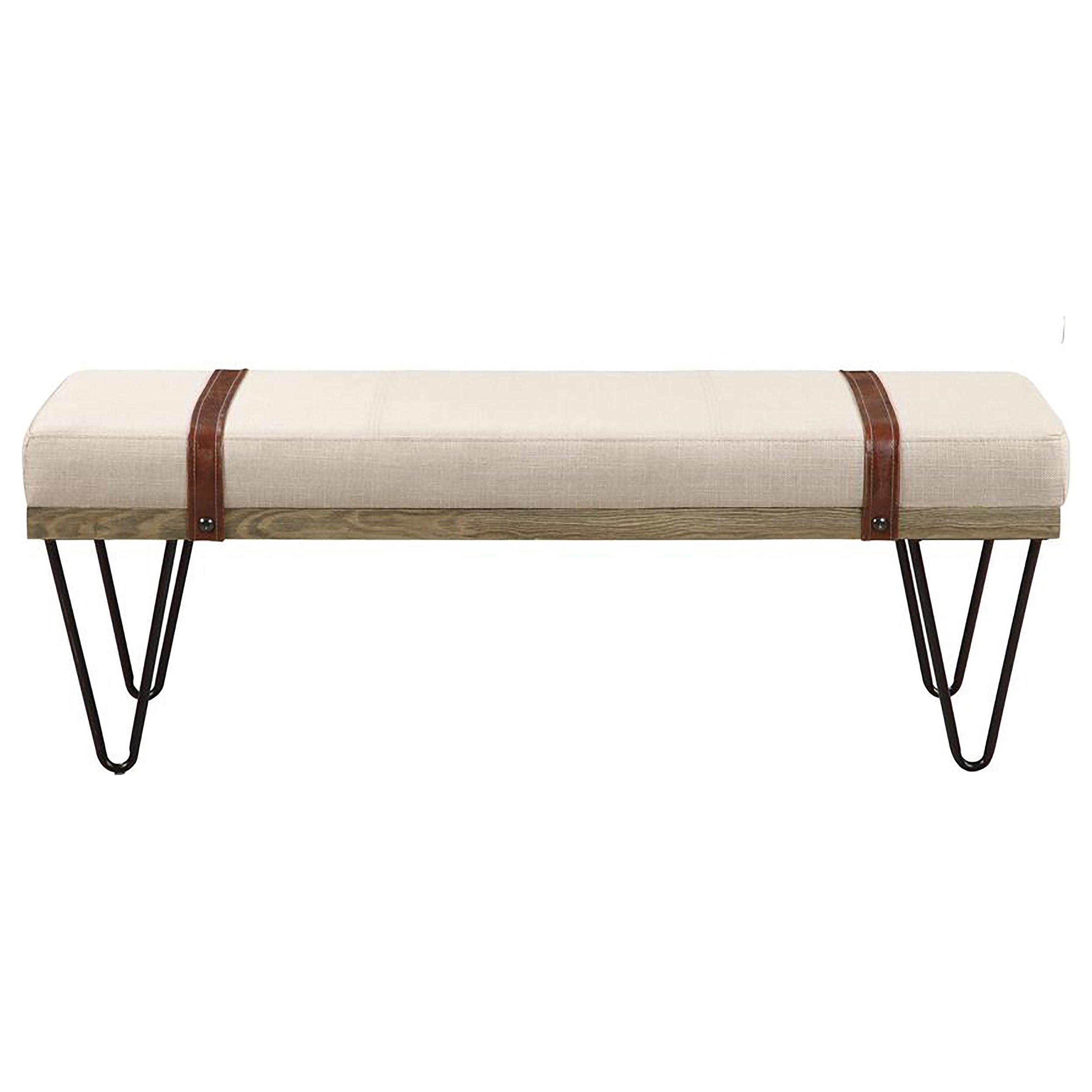 Austin Upholstered Bench Beige and Black