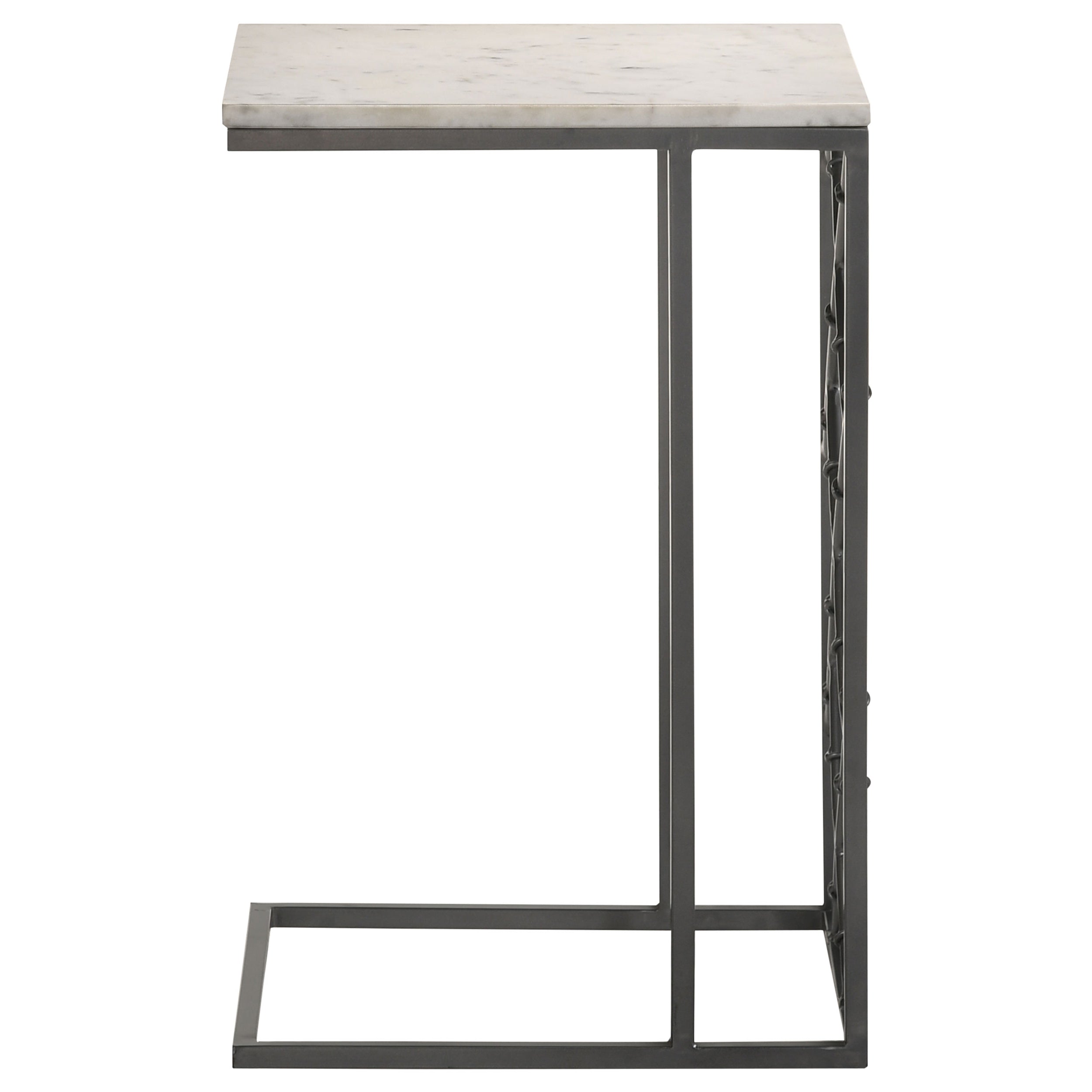 Angeliki Accent Table with Marble Top White Side Table Grey